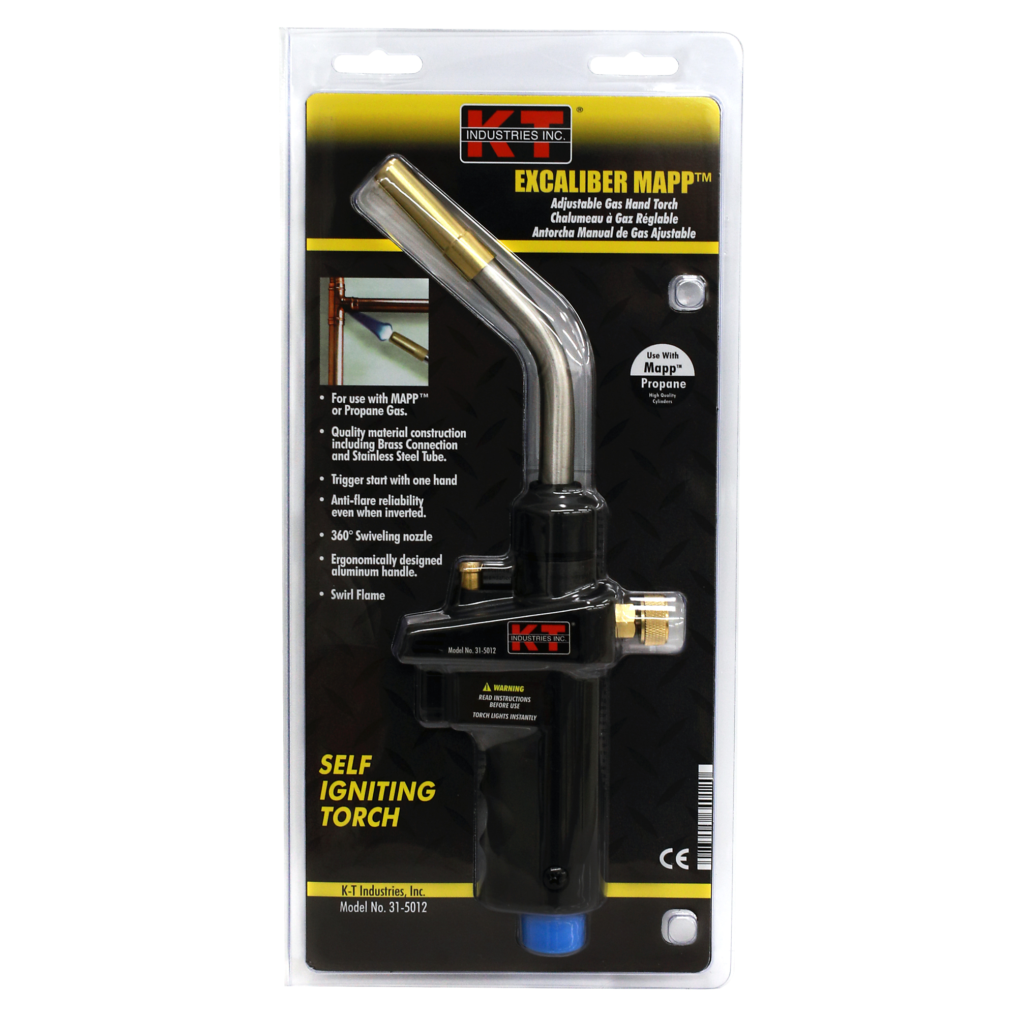 K-T Industries MAPP Gas Hand Torch — Adjustable, Trigger Ignition, Model# 31-5012