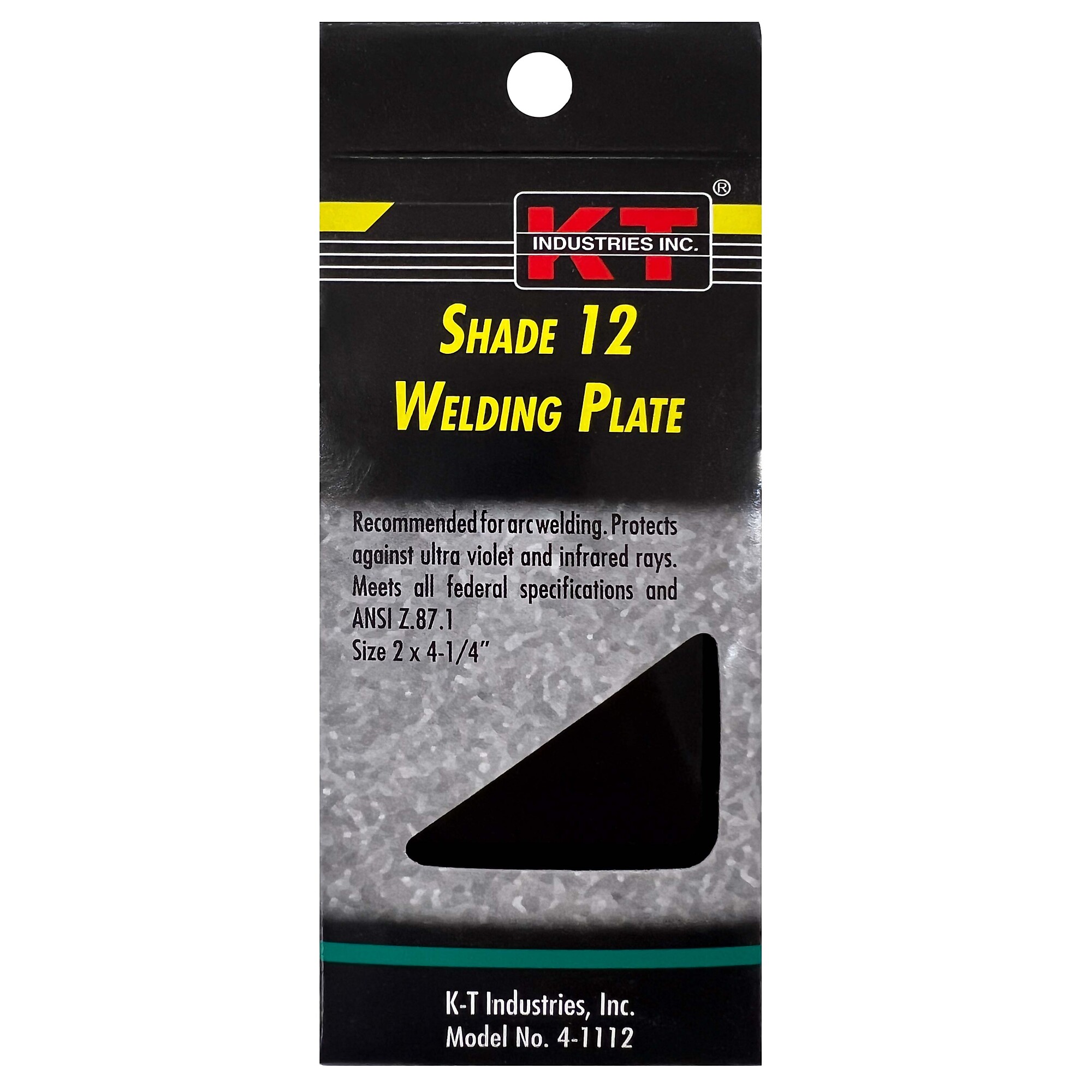 K-T Industries Welding Plate — 2in. x 4-1/4in., Shade 12, Model# 4-1112