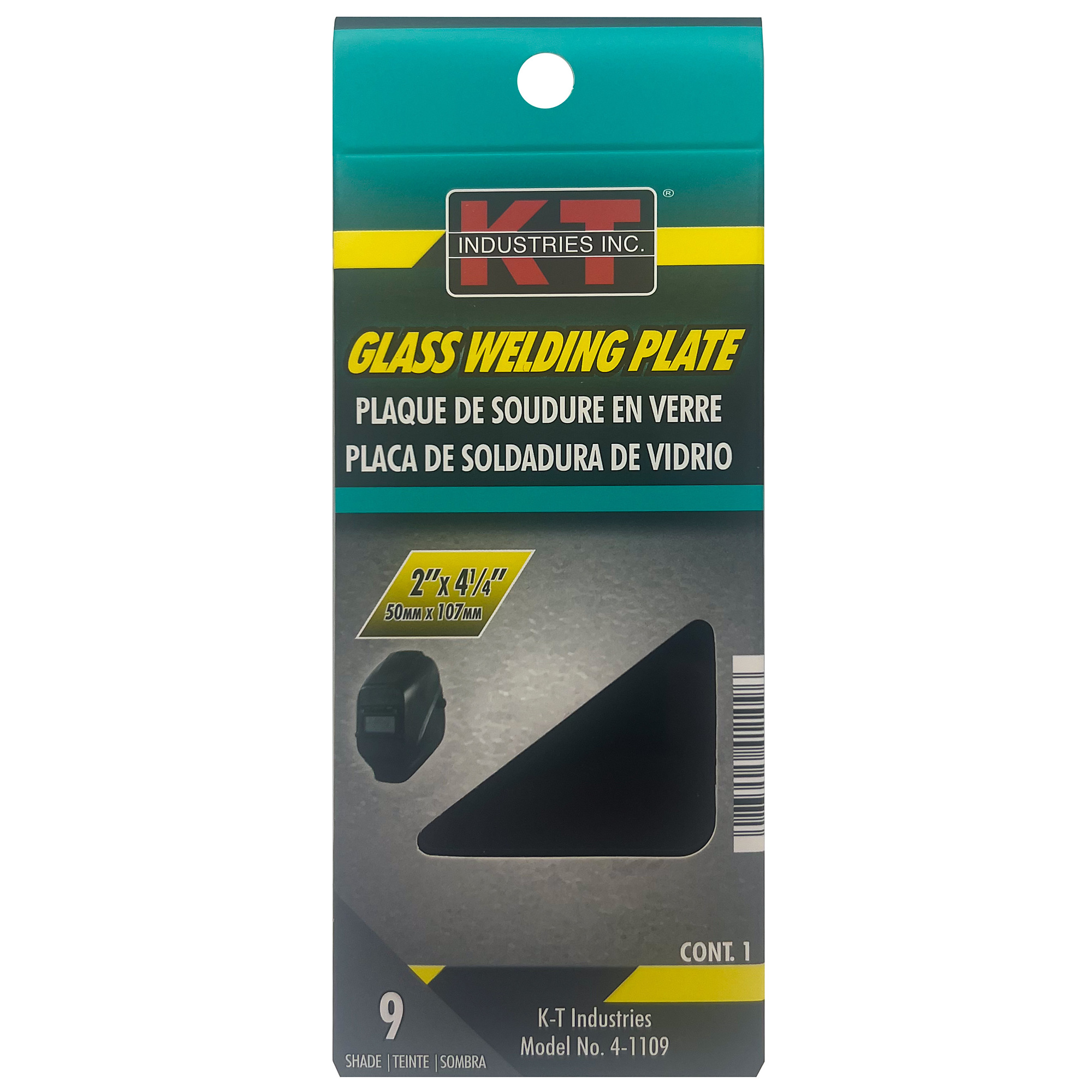 K-T Industries Welding Plate — 2in. x 4-1/4in., Shade 9, Model# 4-1109
