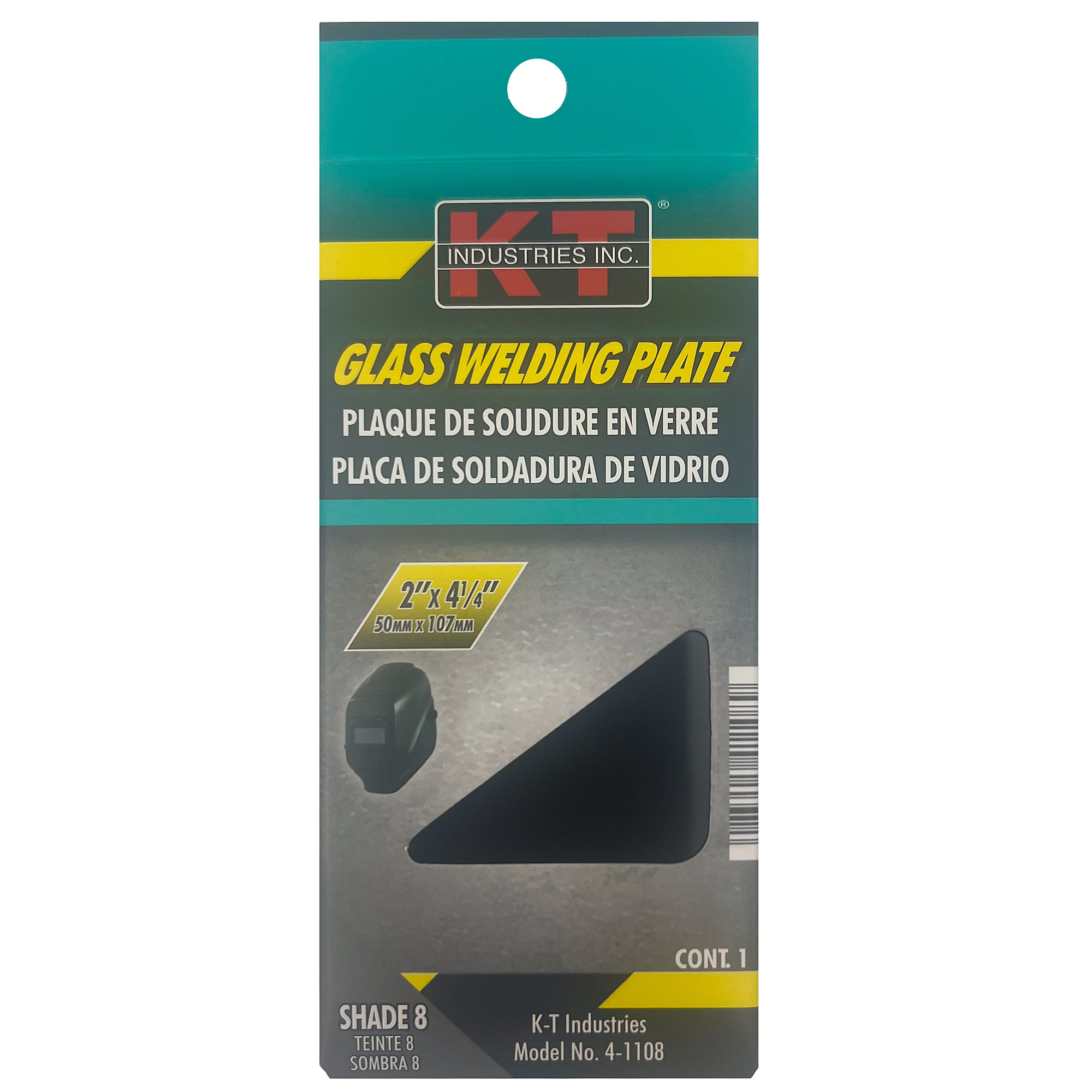 K-T Industries Welding Plate — 2in. x 4 1/4in., Shade 8, Model# 4-1108