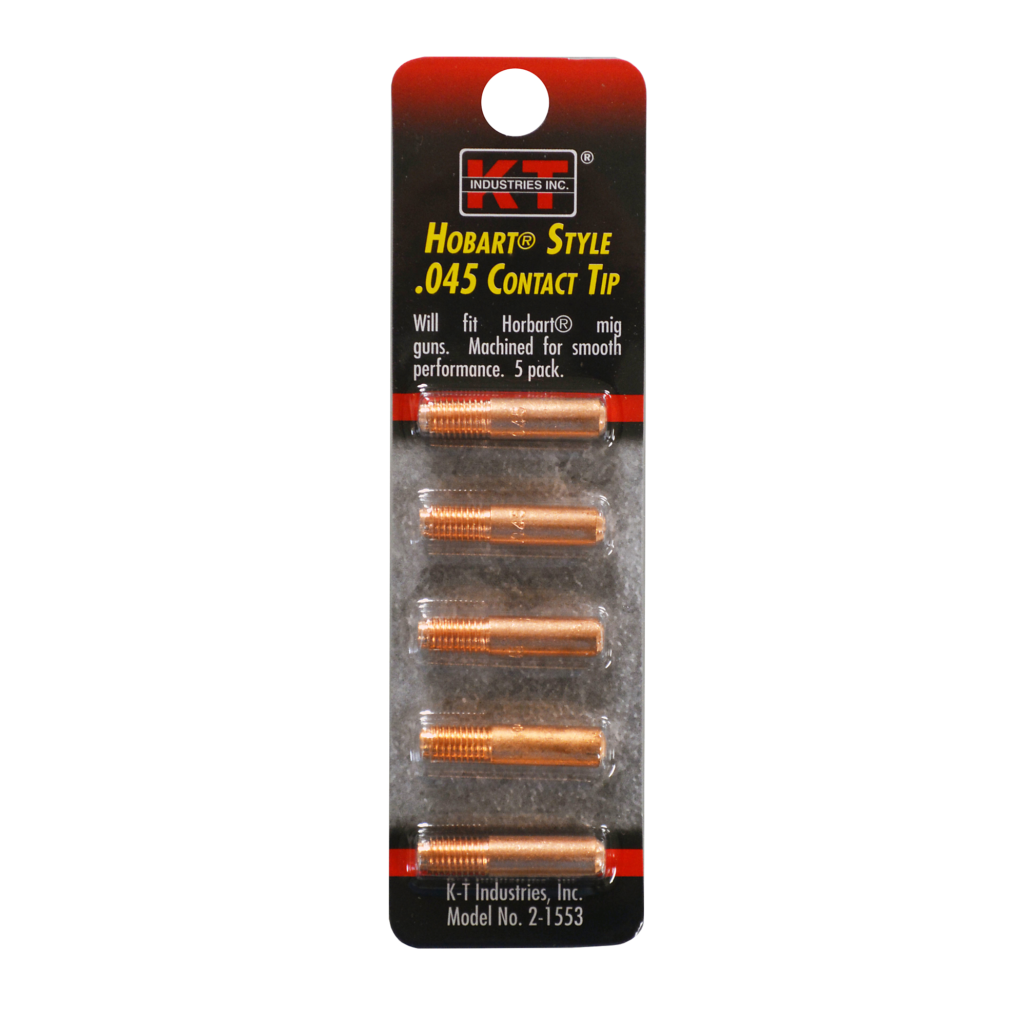 K-T Industries .045 Contact Tip — Fits 2-1560/2-1561 Adaptors, 5 Pk, Model# 2-1553