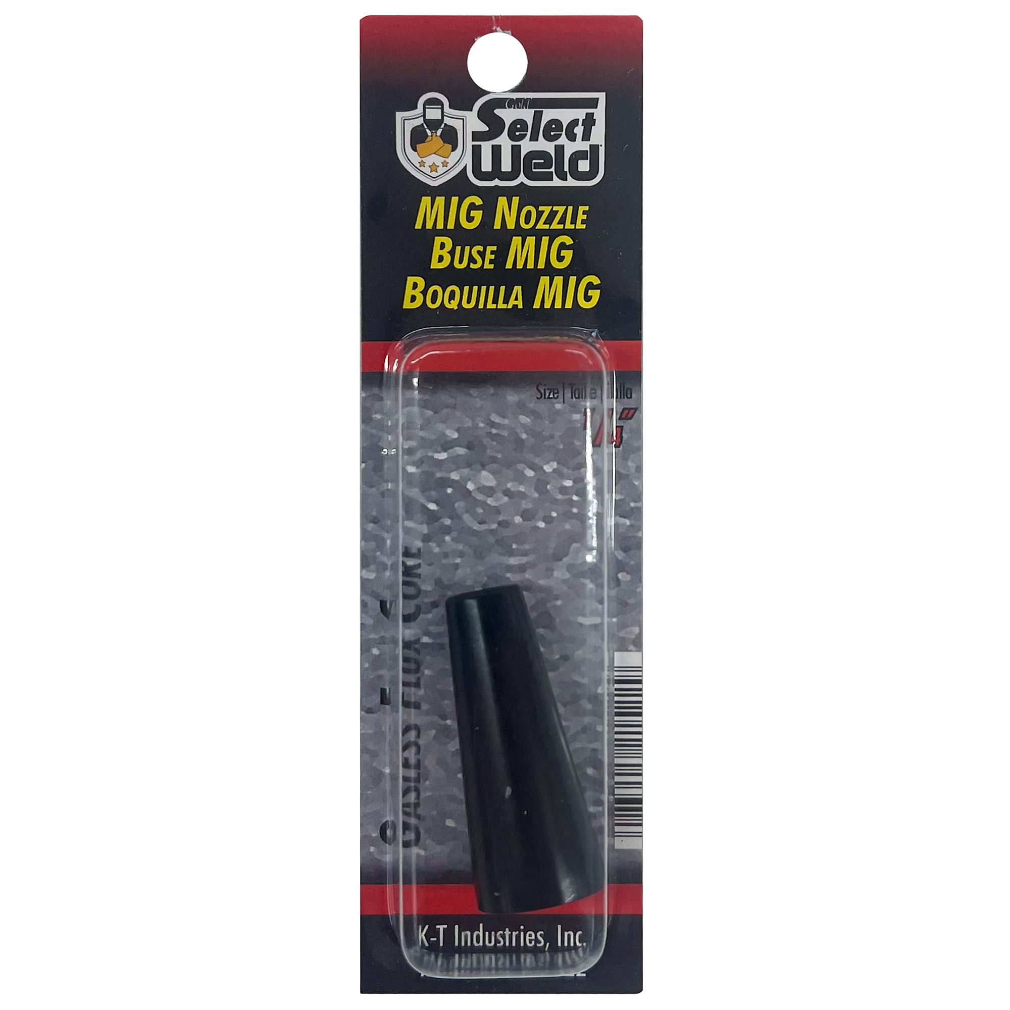 K-T Industries Select Weld Flux Core MIG Nozzle — 1/4in. Opening, Threaded Style, Model# 2-1522