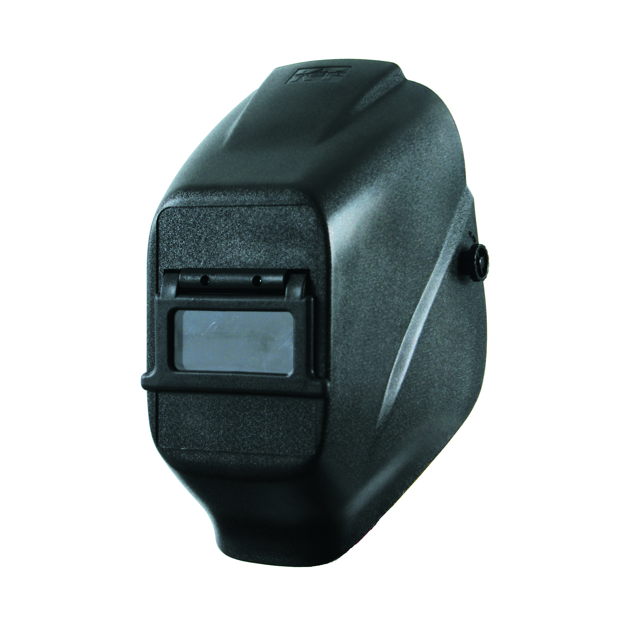 K-T Industries Flip Front Welding Helmet — 2in. x 4.25in., Ratcheting Headgear, Black, Model# 4-1002