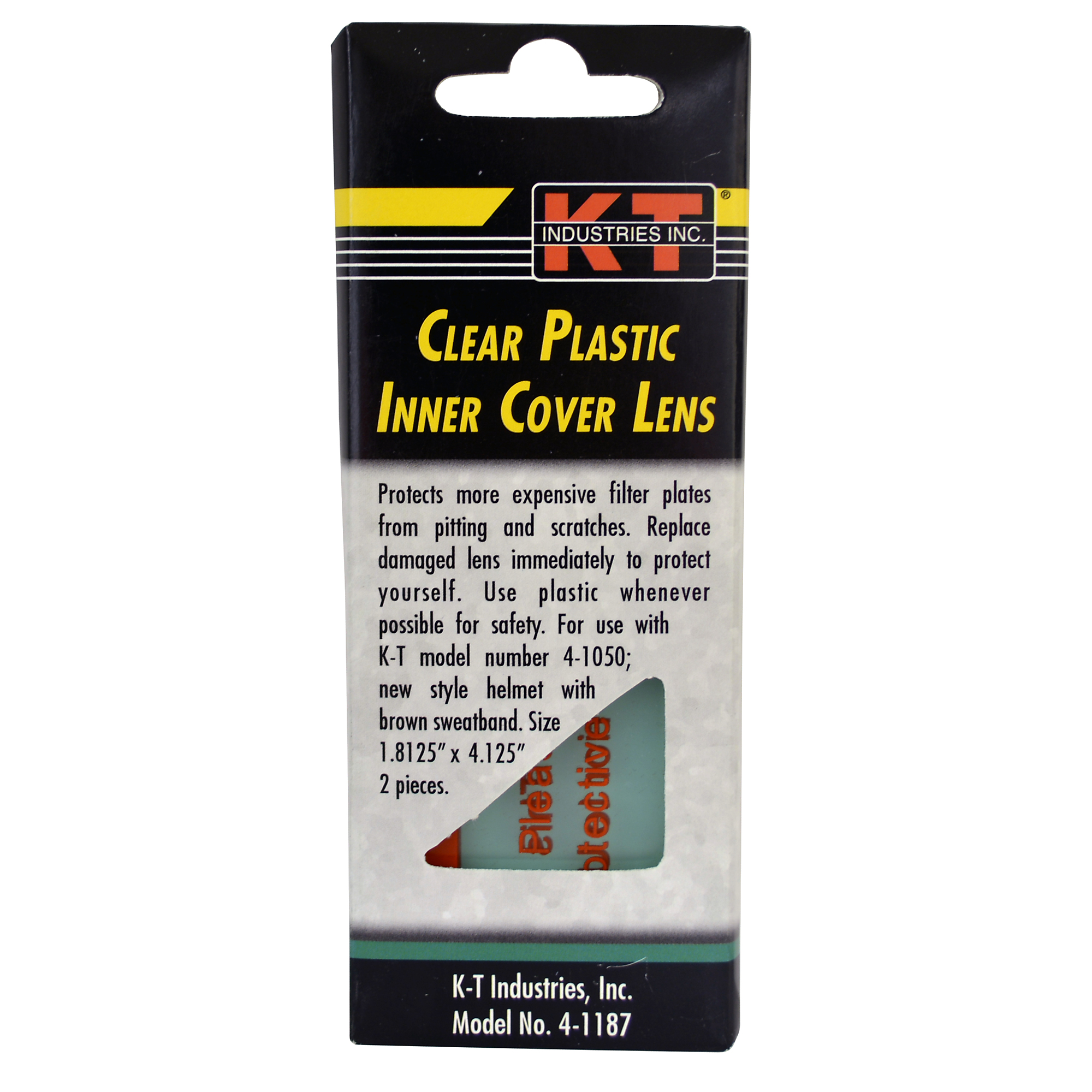 K-T Industries Inner Cover Lens — 1.8125in. x 4.125in., Plastic, 2 Pcs, Model# 4-1187