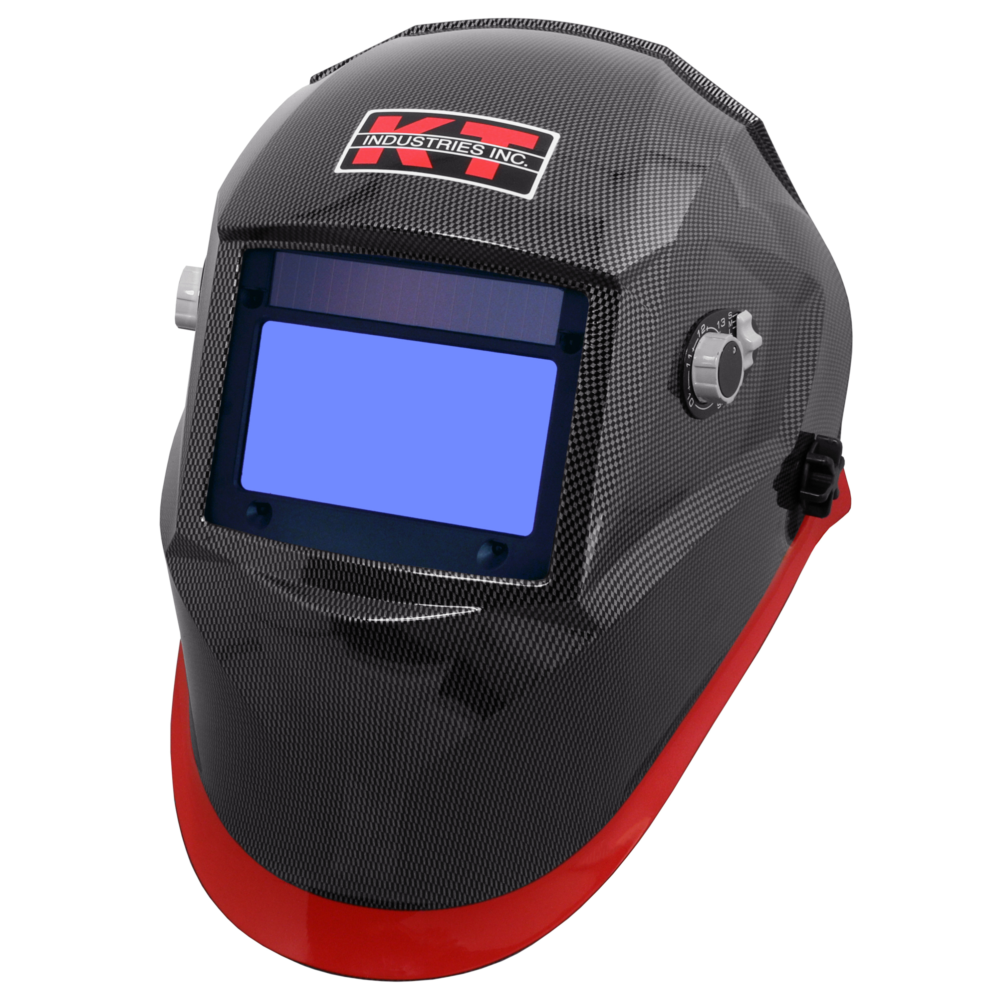K-T Industries Carbon Racer Auto-Darkening Welding Helmet — Lightweight Nylon, Adjustable Fit, UV/IR Protection, Model# 4-1063