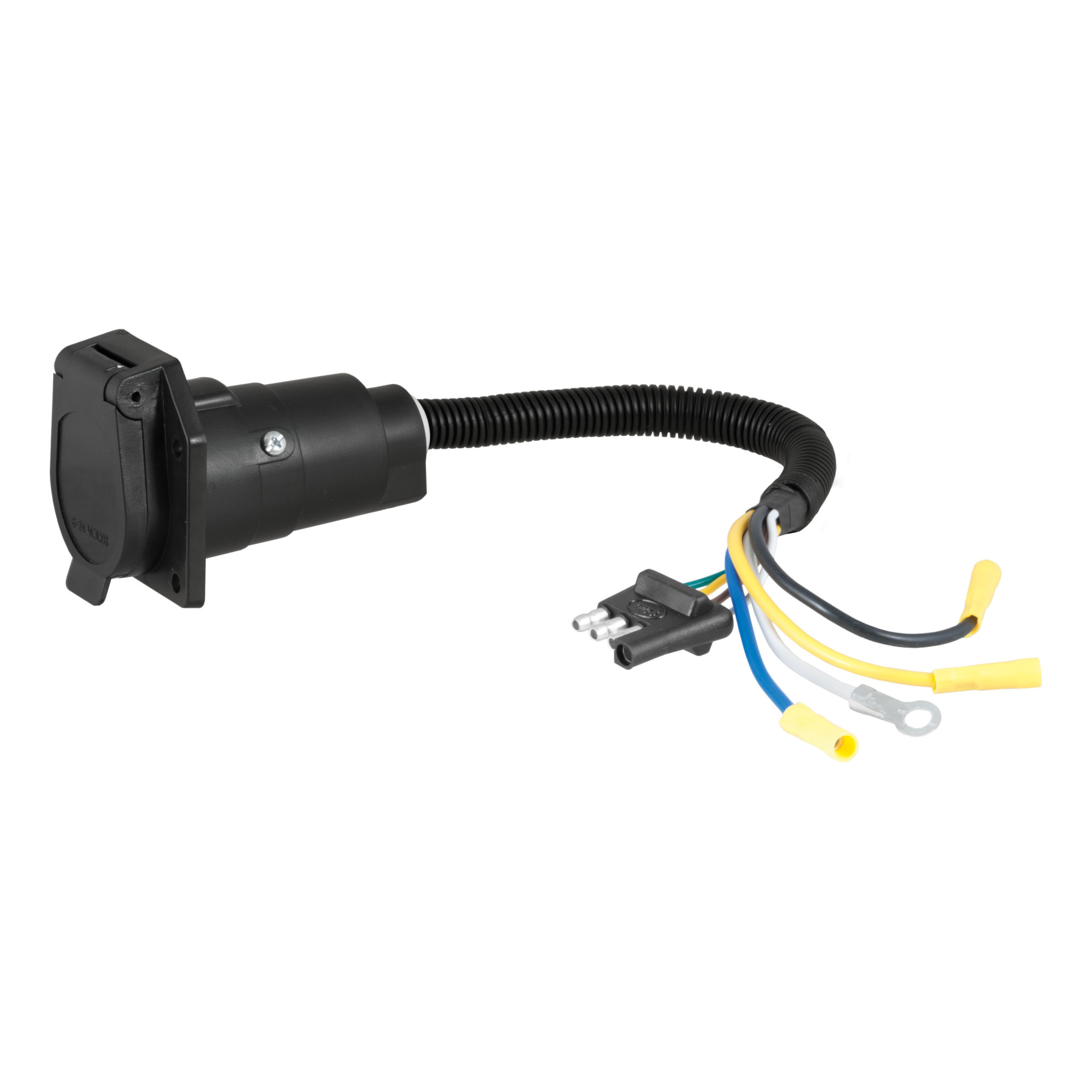 Curt Manufacturing Trailer Wiring Adapter — 4-Way Flat Vehicle-Side to 7-Way RV Blade, Model# 57184