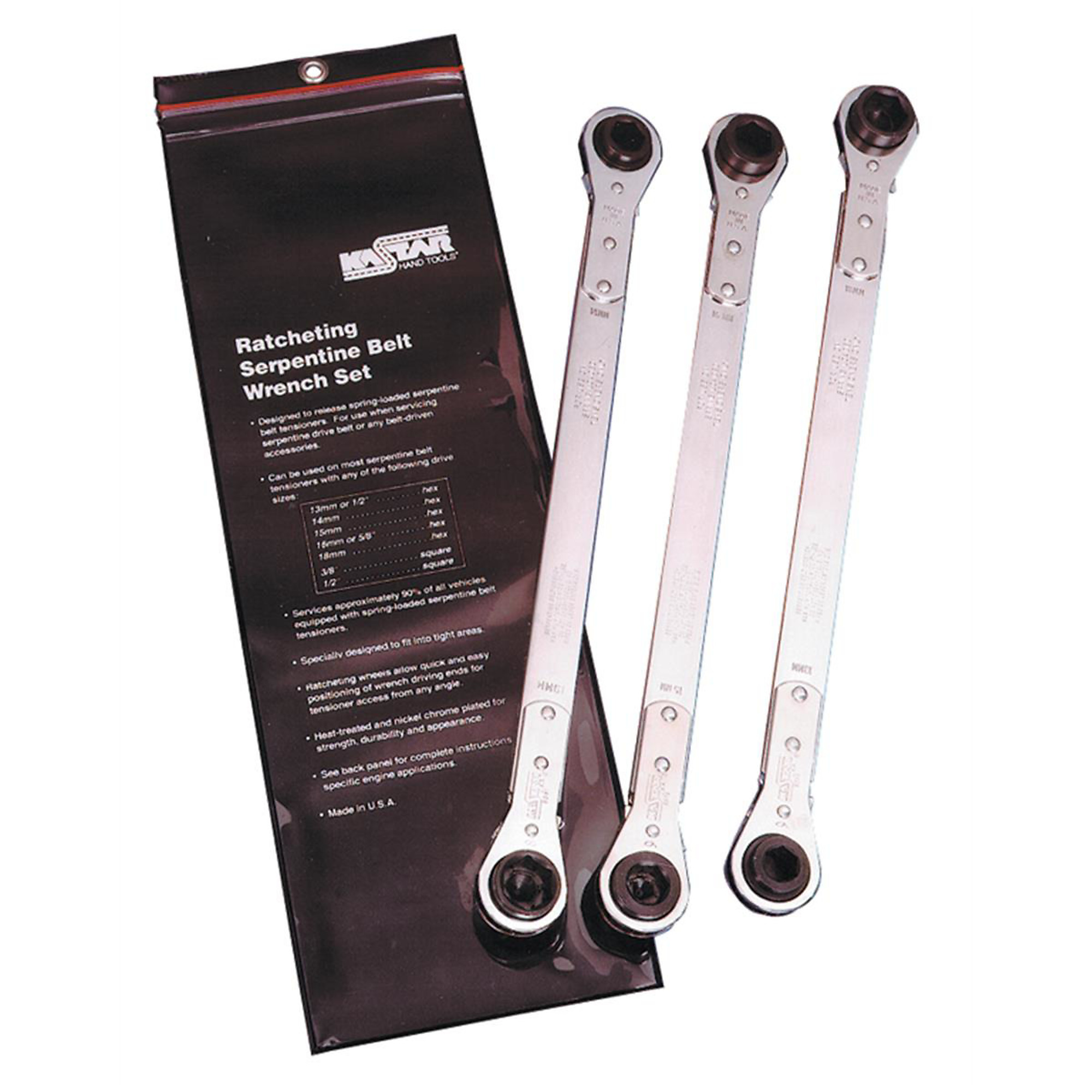 Lang Tools Serpentine Belt Wrench Set — 3-Piece, Model# KAS5344