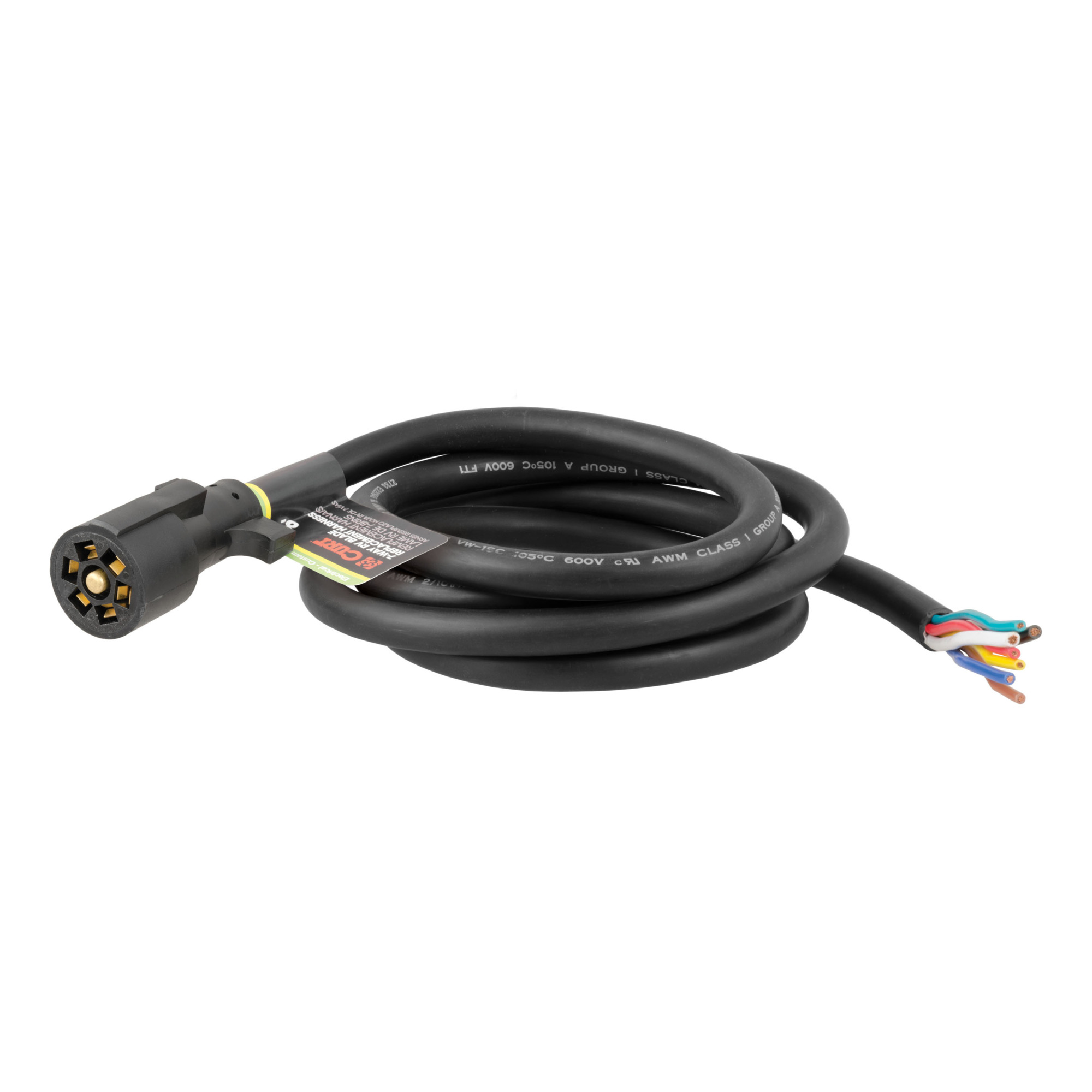 Curt Manufacturing Replacement 7-Pin RV Blade Trailer Wiring Harness Plug — 8ft. Blunt-Cut Wires, Model# 56602