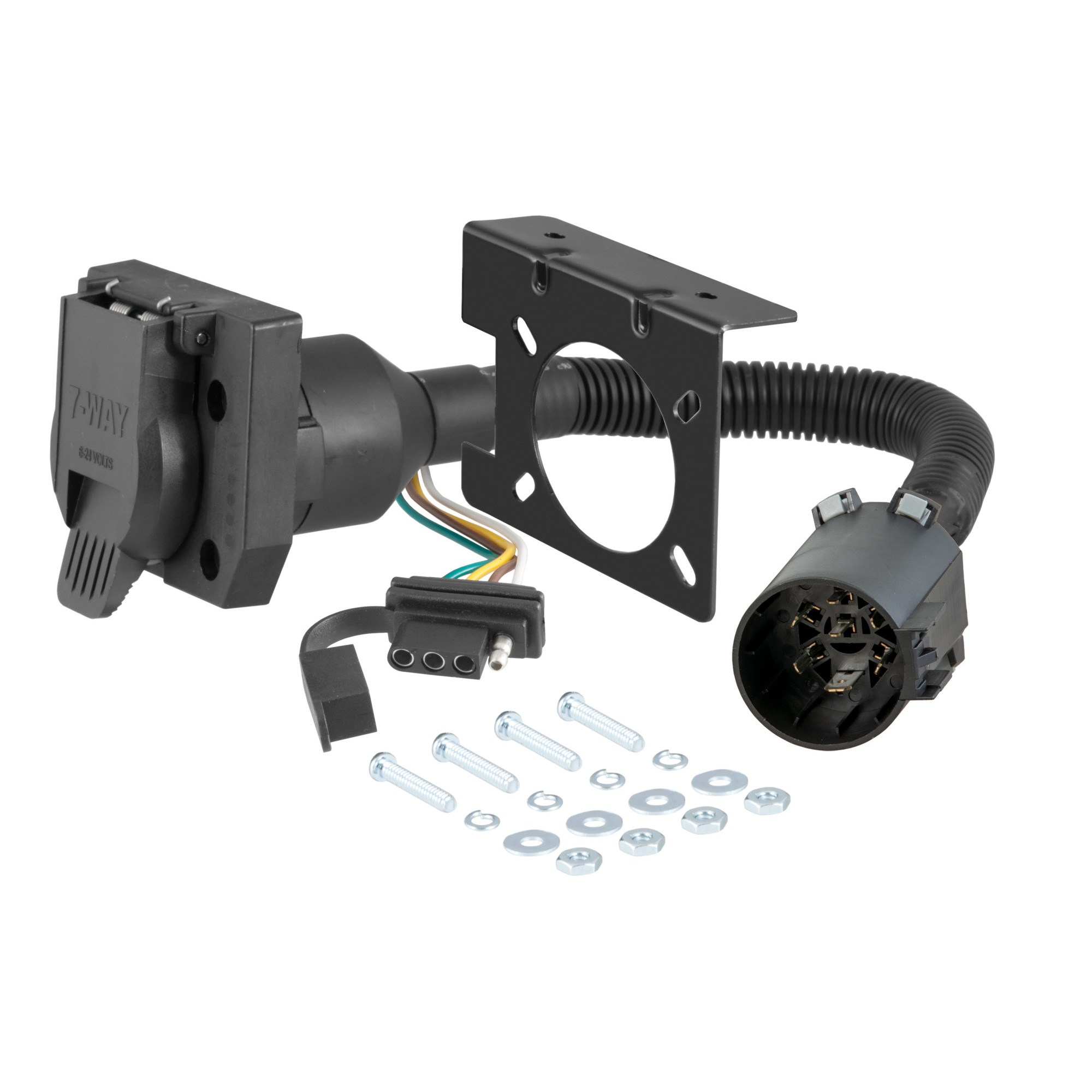 Curt Manufacturing Dual-Output Vehicle-Side 7-Pin, 4-Pin Connectors — Factory Tow Package and USCAR Socket Required, Model# 55774