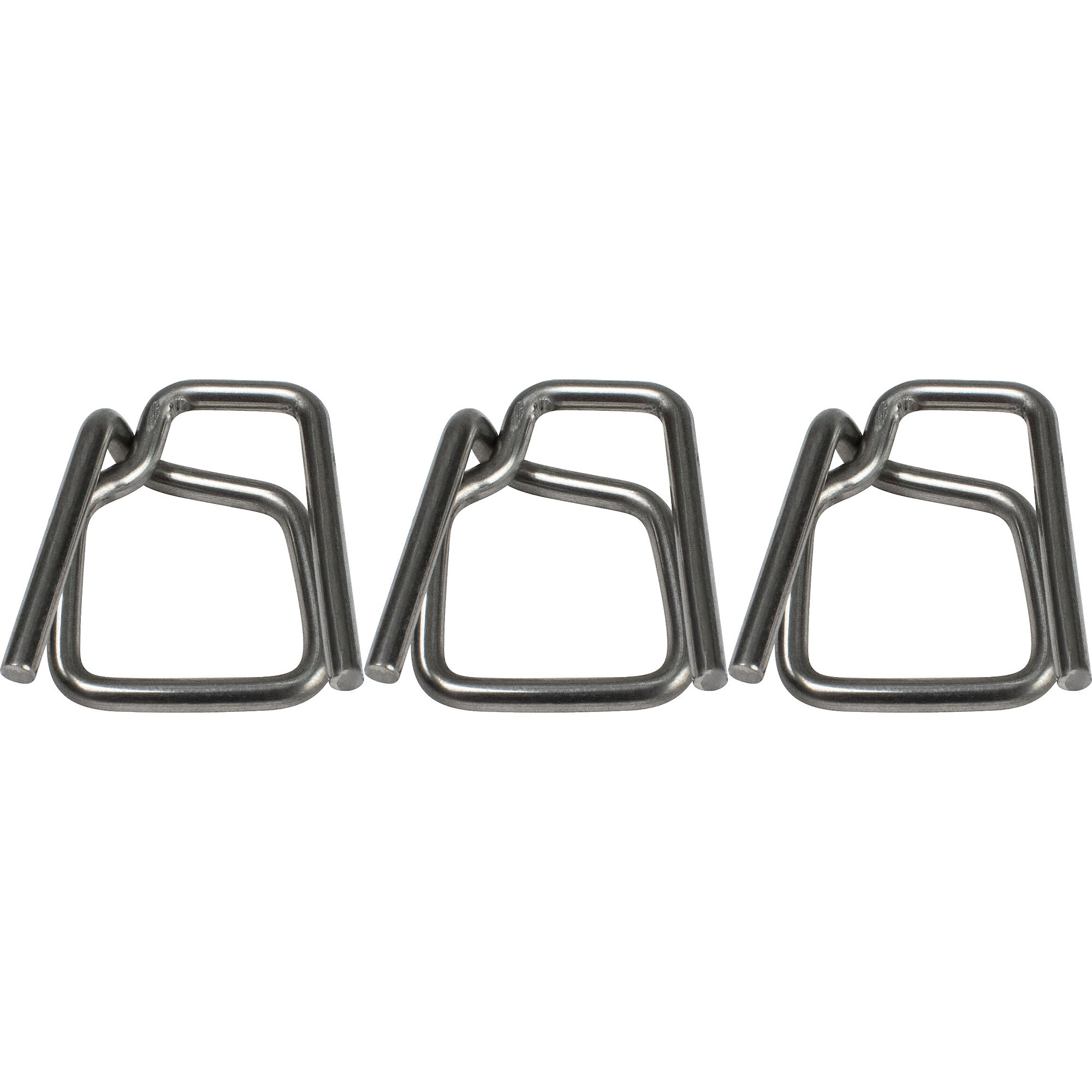 Encore Packaging Poly & Cord Buckles — 1/2in. Galvanized Clear Wire, 1000 Pcs, Model# P12WB2-GA