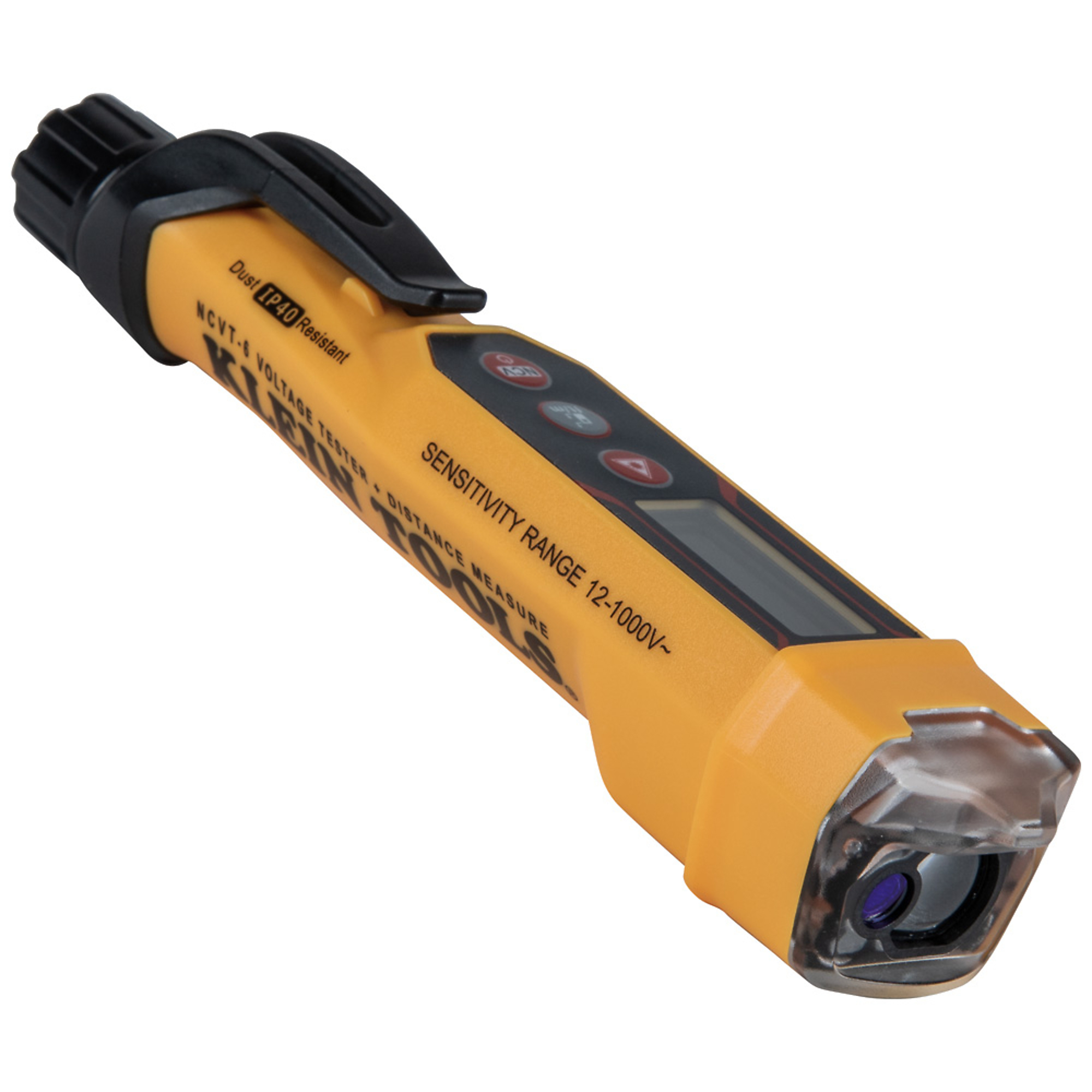 Klein Tools Non-Contact Voltage Tester Pen — 12-1000V AC, Integrated Laser Distance Meter, Model# NCVT-6