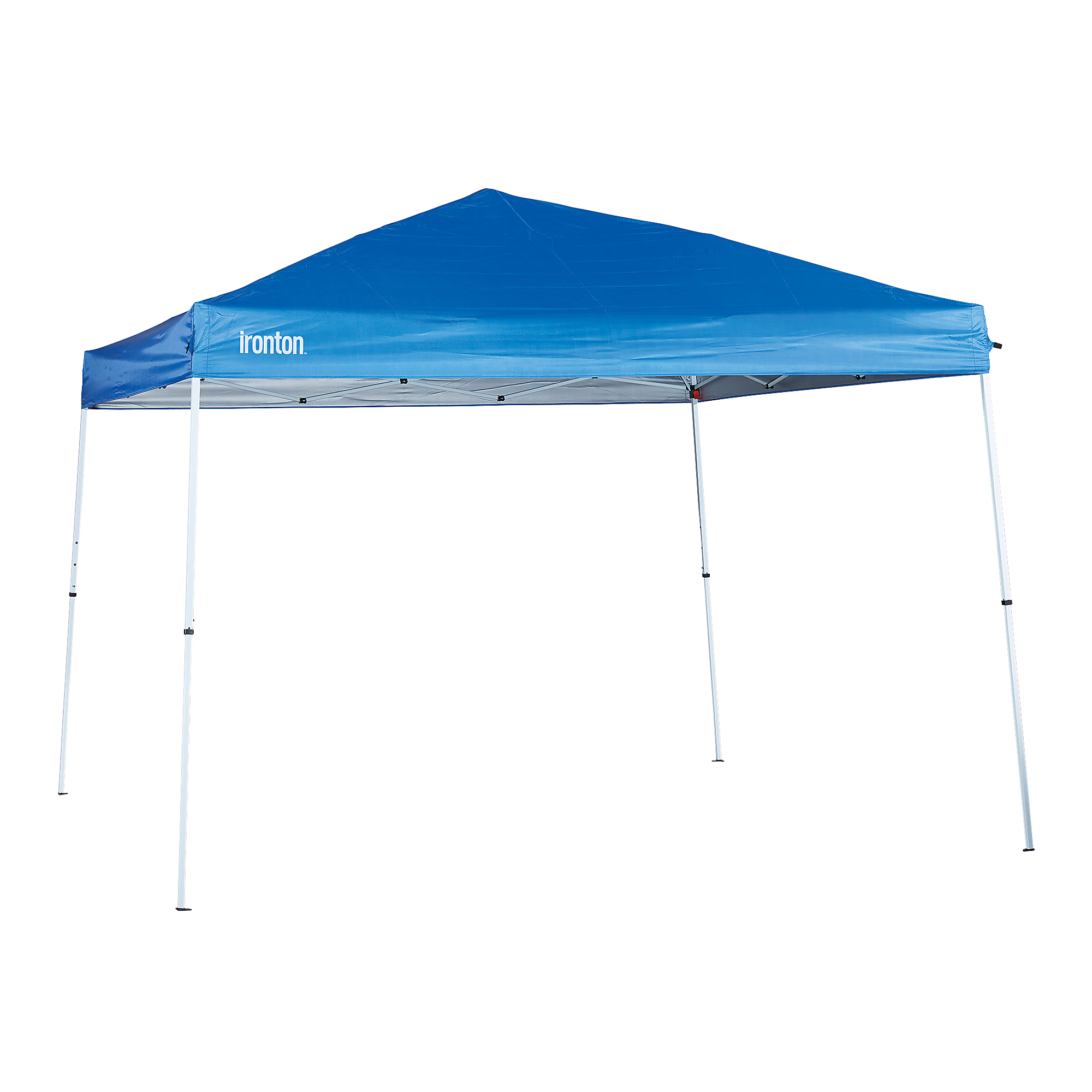 Ironton Pop-Up Canopy Tent, 10ft. x 10ft., Telescopic Legs, Blue, Polyester, Waterproof