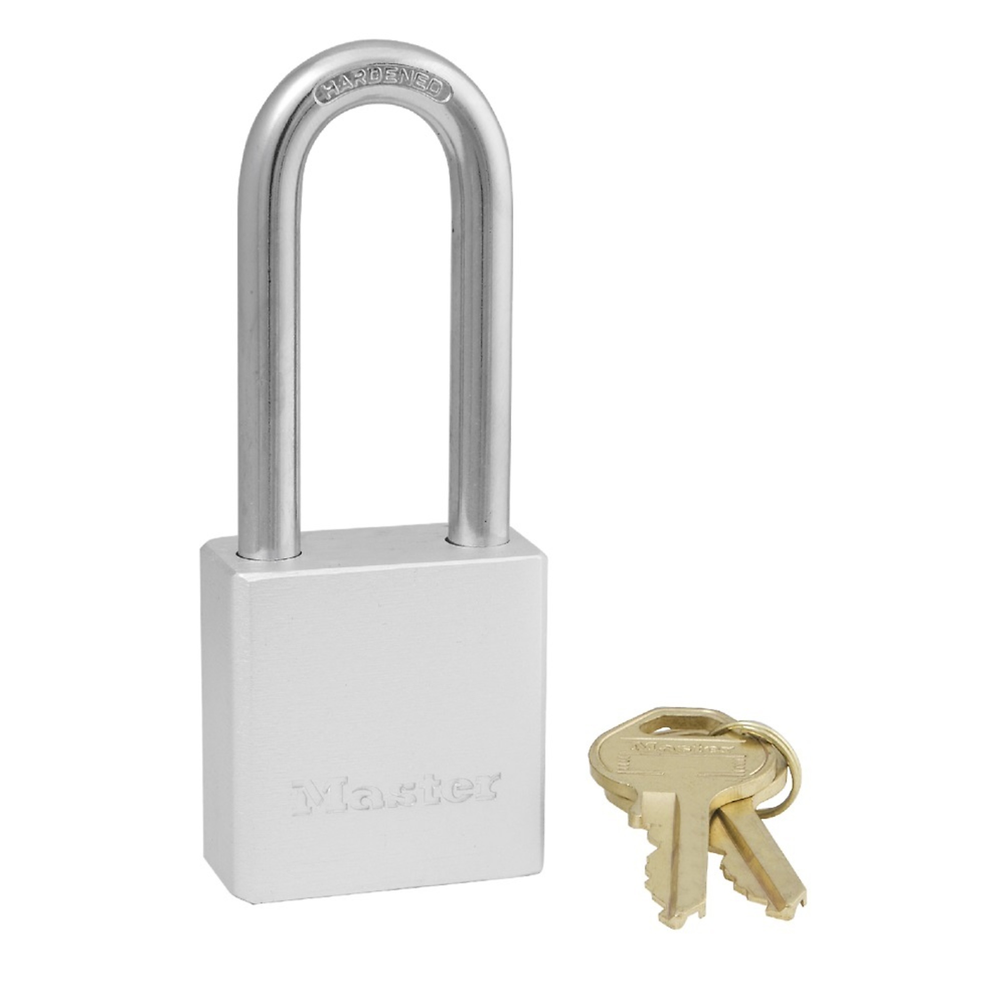 Master Lock Padlock Solid Aluminum with 1-1/2" x 9/32" Diameer x 2"  with Key, 1 Pack, 570KADLHHC