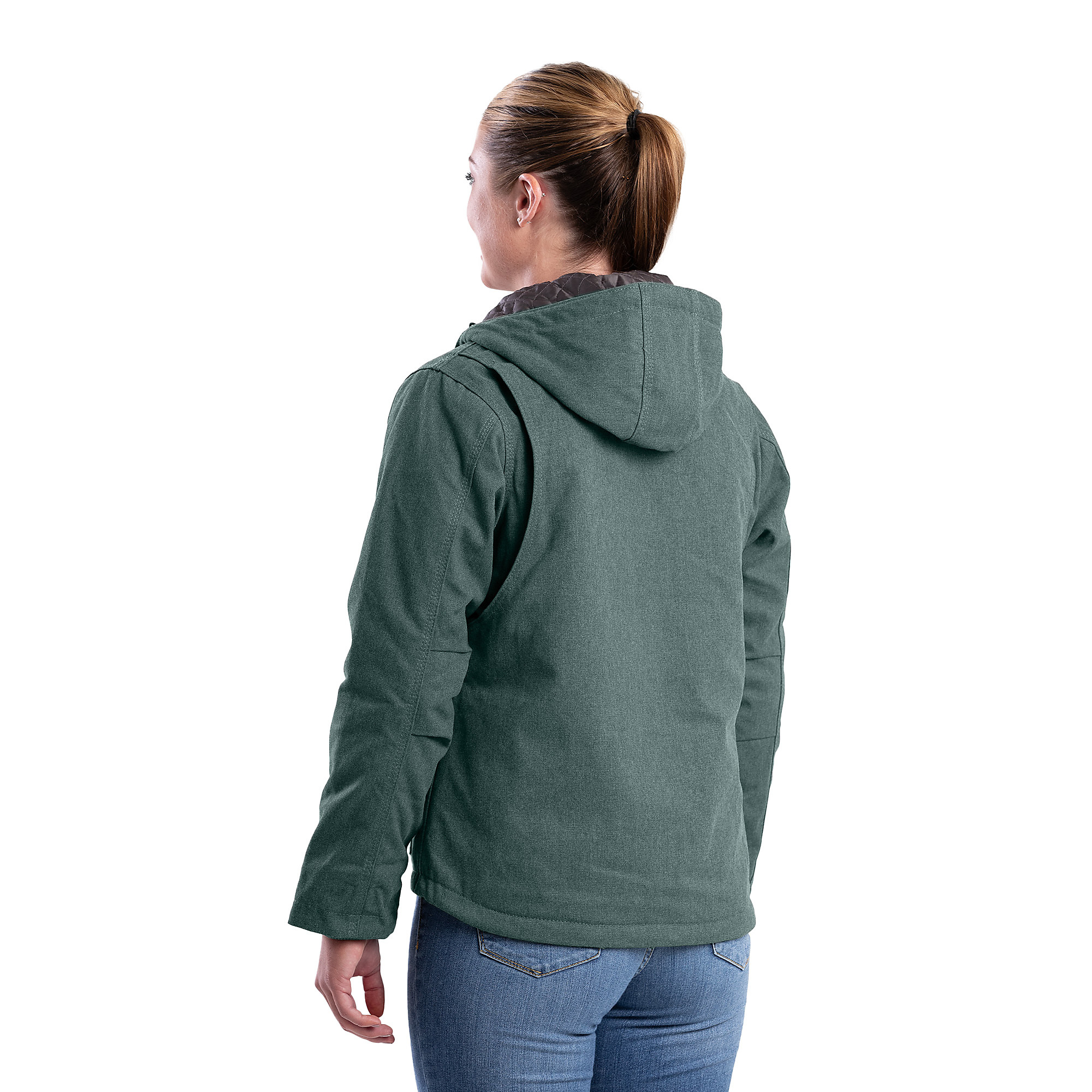 Berne Women's Heathered Duck Hooded Jacket — Insulated, Rain