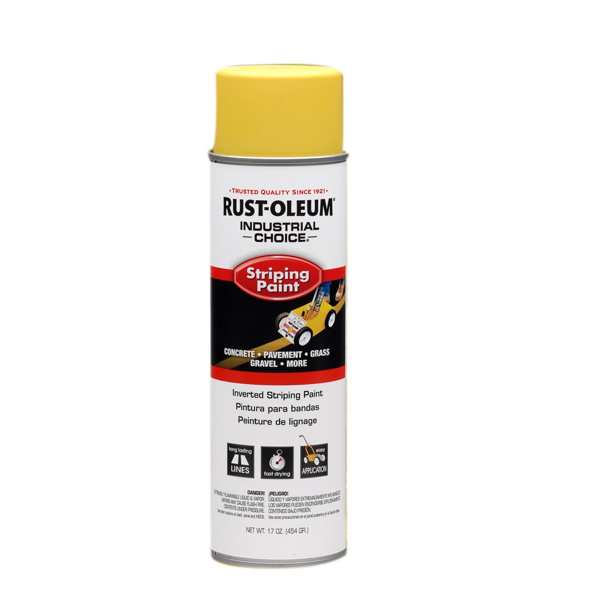 Rust-Oleum Industrial Choice Inverted Striping Spray Paint — Yellow, 17 Oz. Cans, 6 Pk, Model# 1648838VDS