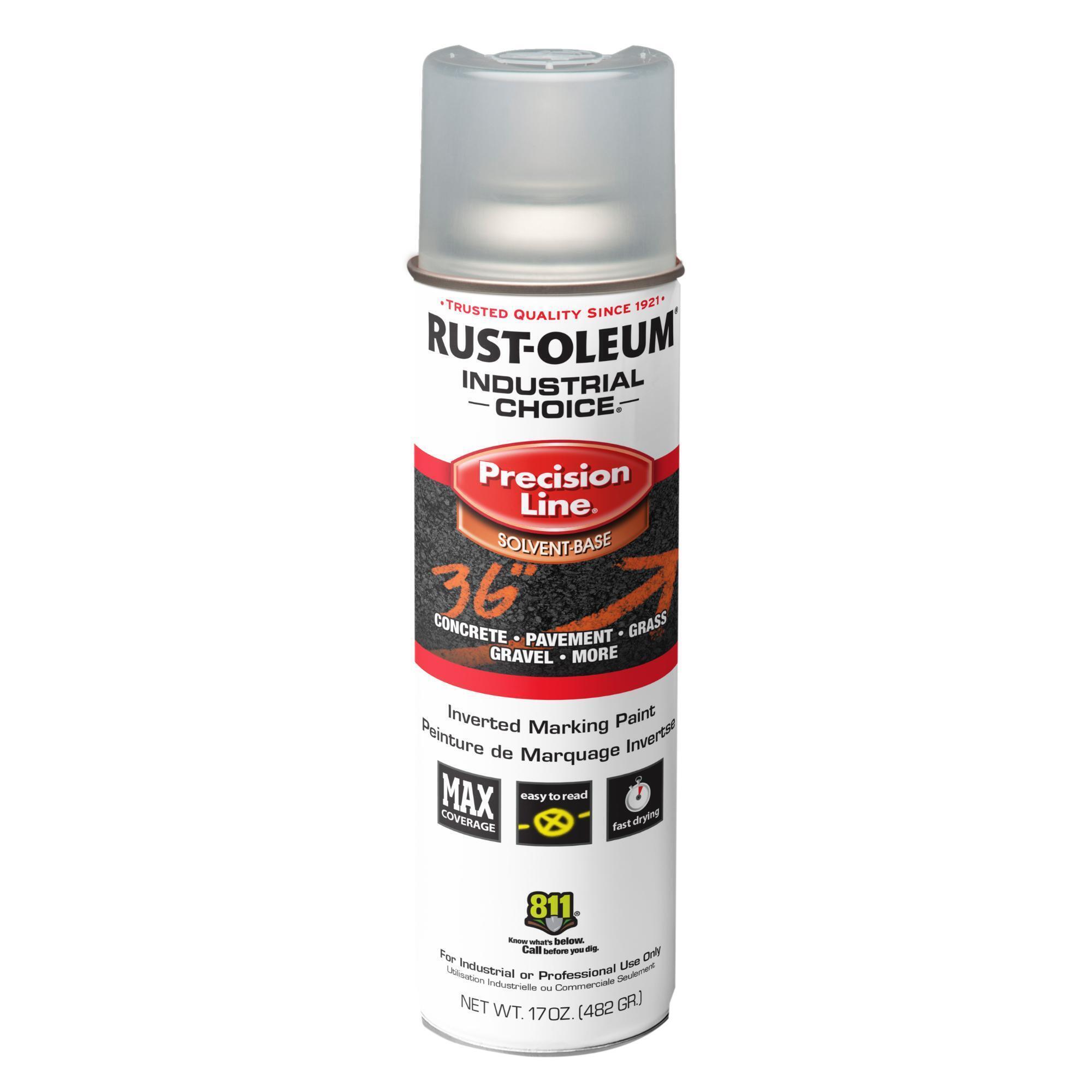 Rust-Oleum Industrial Choice M1600 Precision Line Inverted Marking Spray Paint — Clear, 17 Oz. Cans, 12 Pk, Model# 1601838VDS