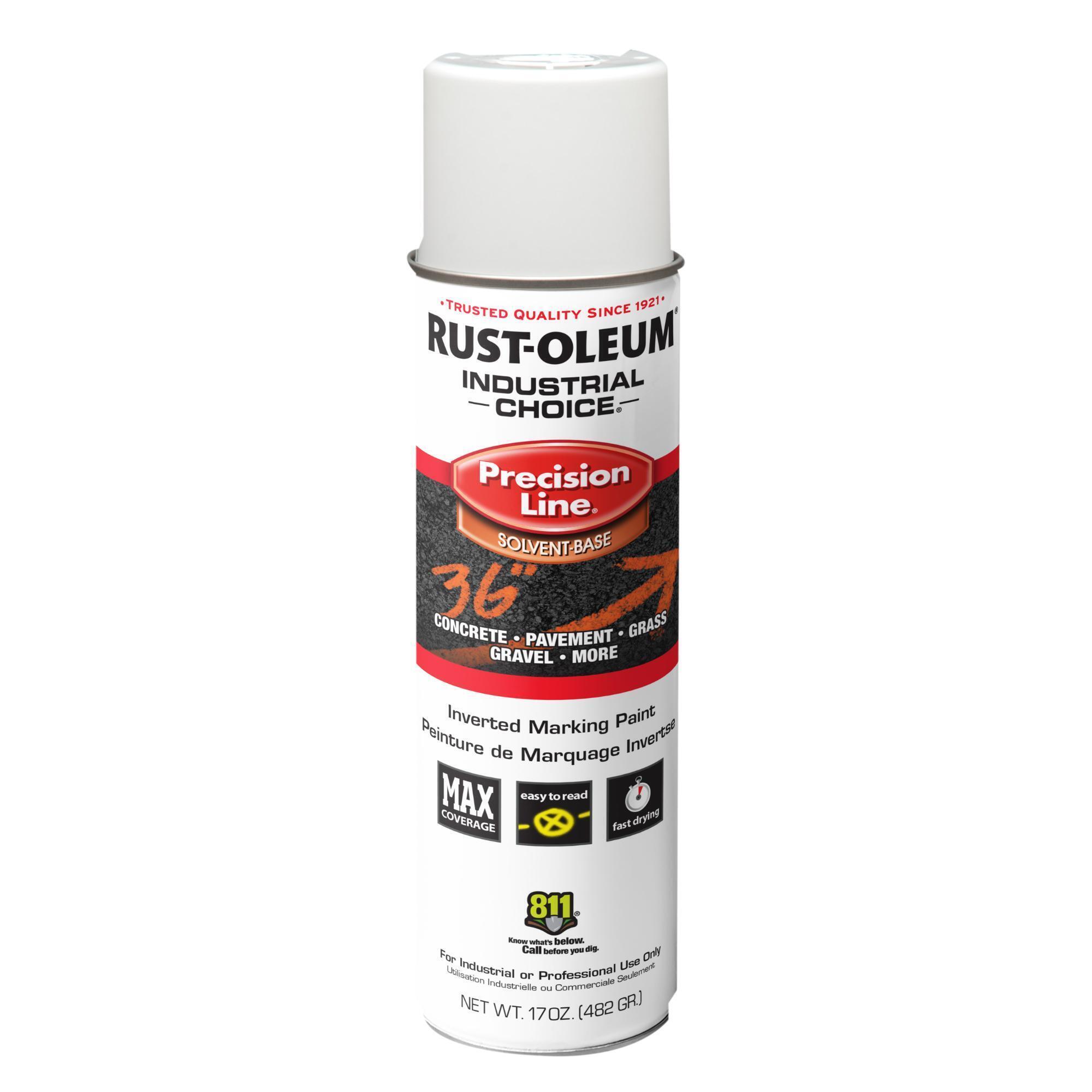 Rust-Oleum Industrial Choice M1600 Precision Line Inverted Marking Spray Paint — White, 17 Oz. Cans, 12 Pk, Model# 203030VDS