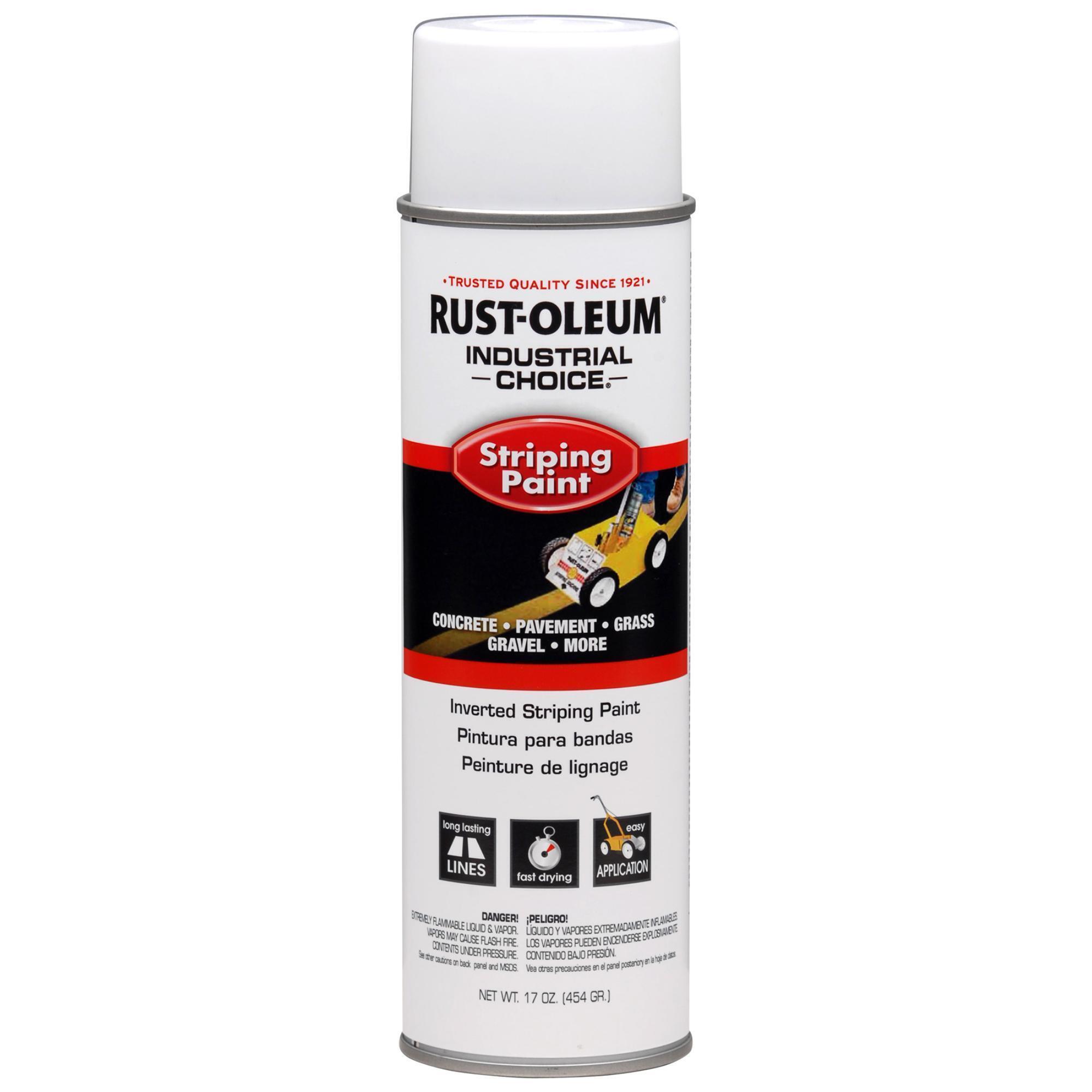 Rust-Oleum Industrial Choice Inverted Striping Spray Paint — White, 17 Oz. Cans, 6 Pk, Model# 1691838VDS
