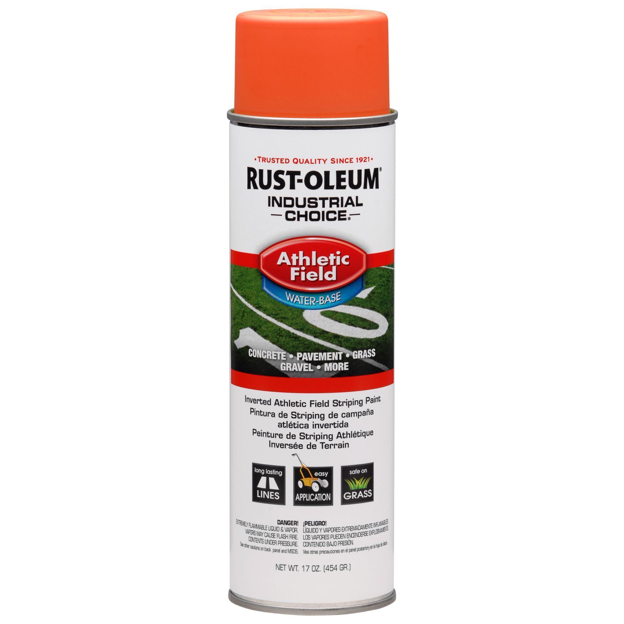 Rust-Oleum Industrial Choice AF1600 Athletic Field Striping Spray Paint — Fluorescent Orange, 17 Oz. Cans, 12 Pk., Model# 257406DS