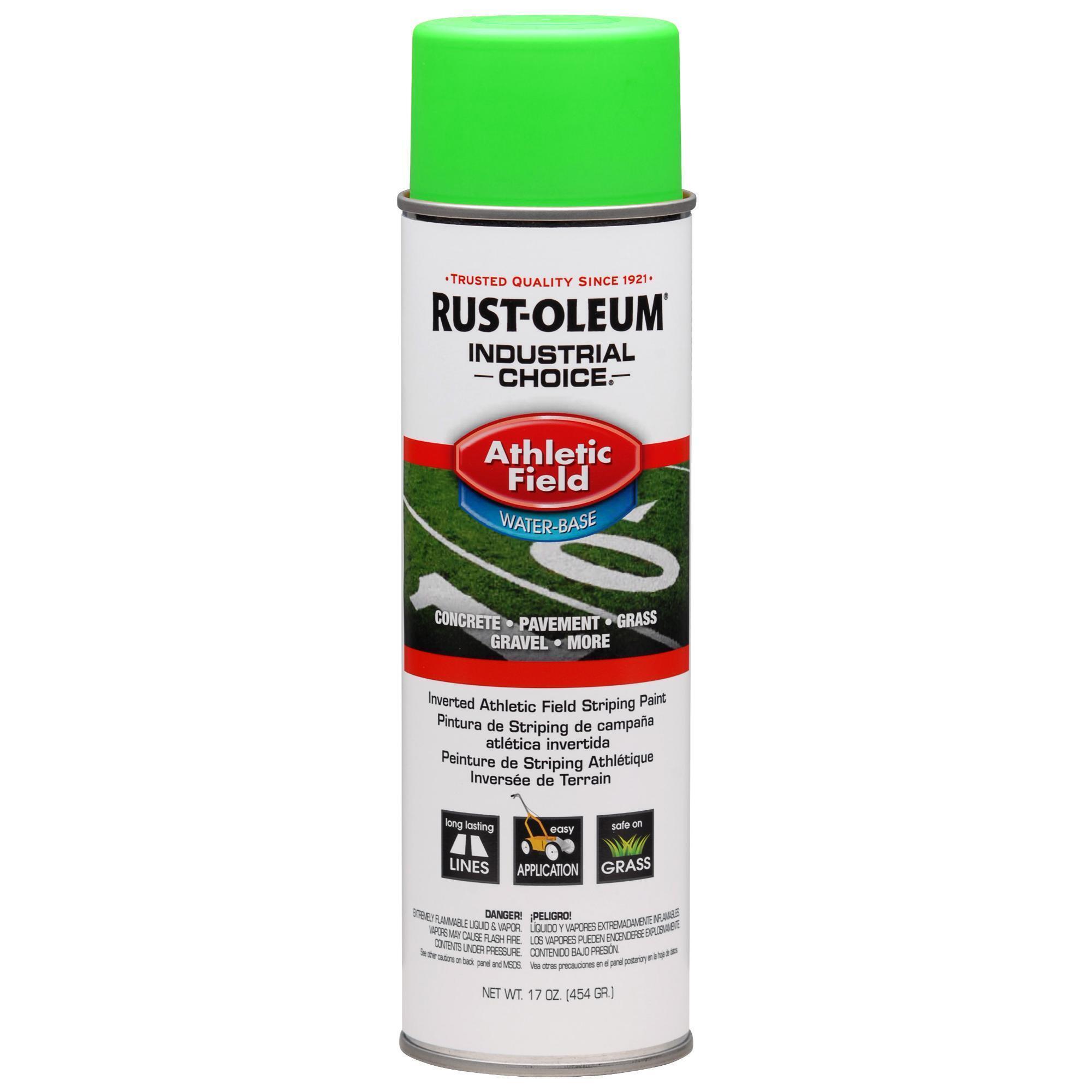 Rust-Oleum Industrial Choice AF1600 Athletic Field Striping Spray Paint — Fluorescent Green, 17 Oz. Cans, 12 Pk, Model# 257403DS