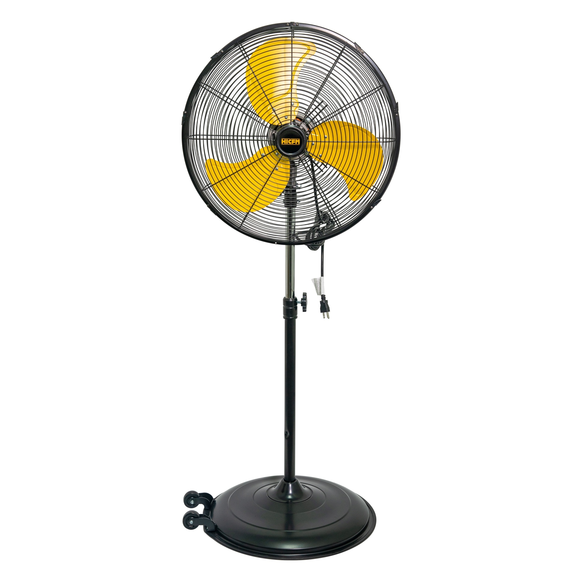 EdenDirect Heavy Duty Pedestal Fan — 20in., 3 Speeds, High Velocity, 41-55in. Height, 80° Oscillation, Wheels, Model# NTEFAN-P20SW