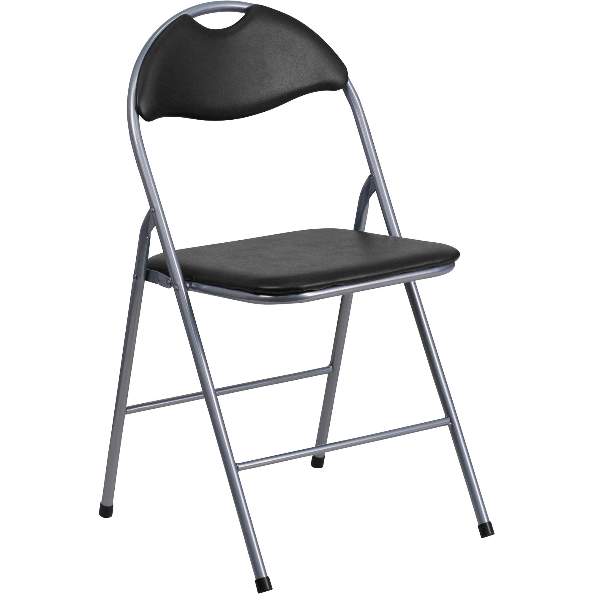 Flash Furniture Vinyl Folding Chair, Black, Model# YBYJ806H