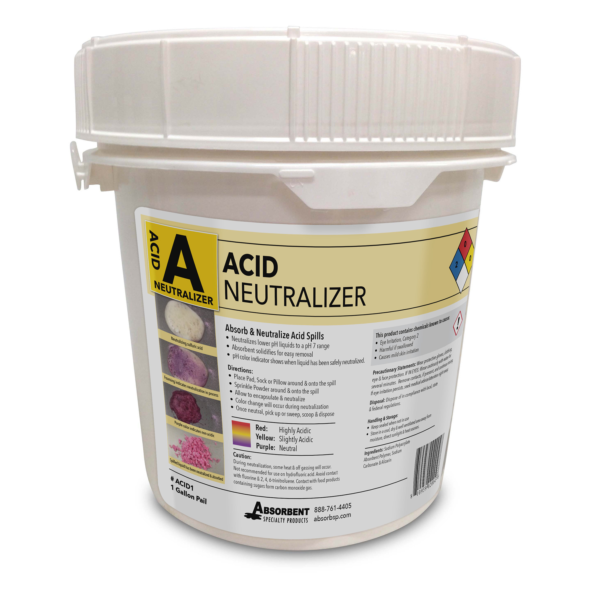 Quick Dam Acid Neutralizer — 1 Gal. Pail, Absorbent Specialty Product, Model# ACID1