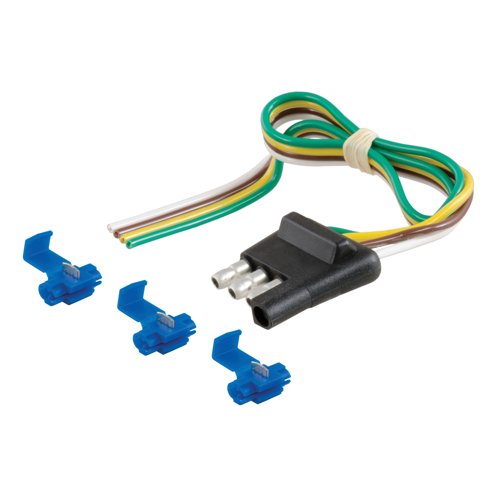 Curt Manufacturing Trailer-Side 4-Pin Flat Wiring Harness — 12in. Wires, Rubber-Molded, Model# 58033