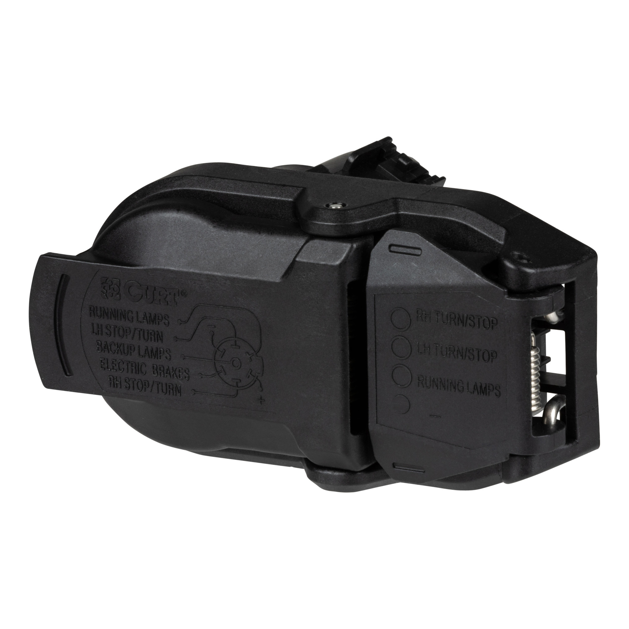 Curt Manufacturing OEM Replacement Dual-Output Vehicle-Side Connectors — 7-Pin, 4-Pin, Black Plastic, Model# 57015