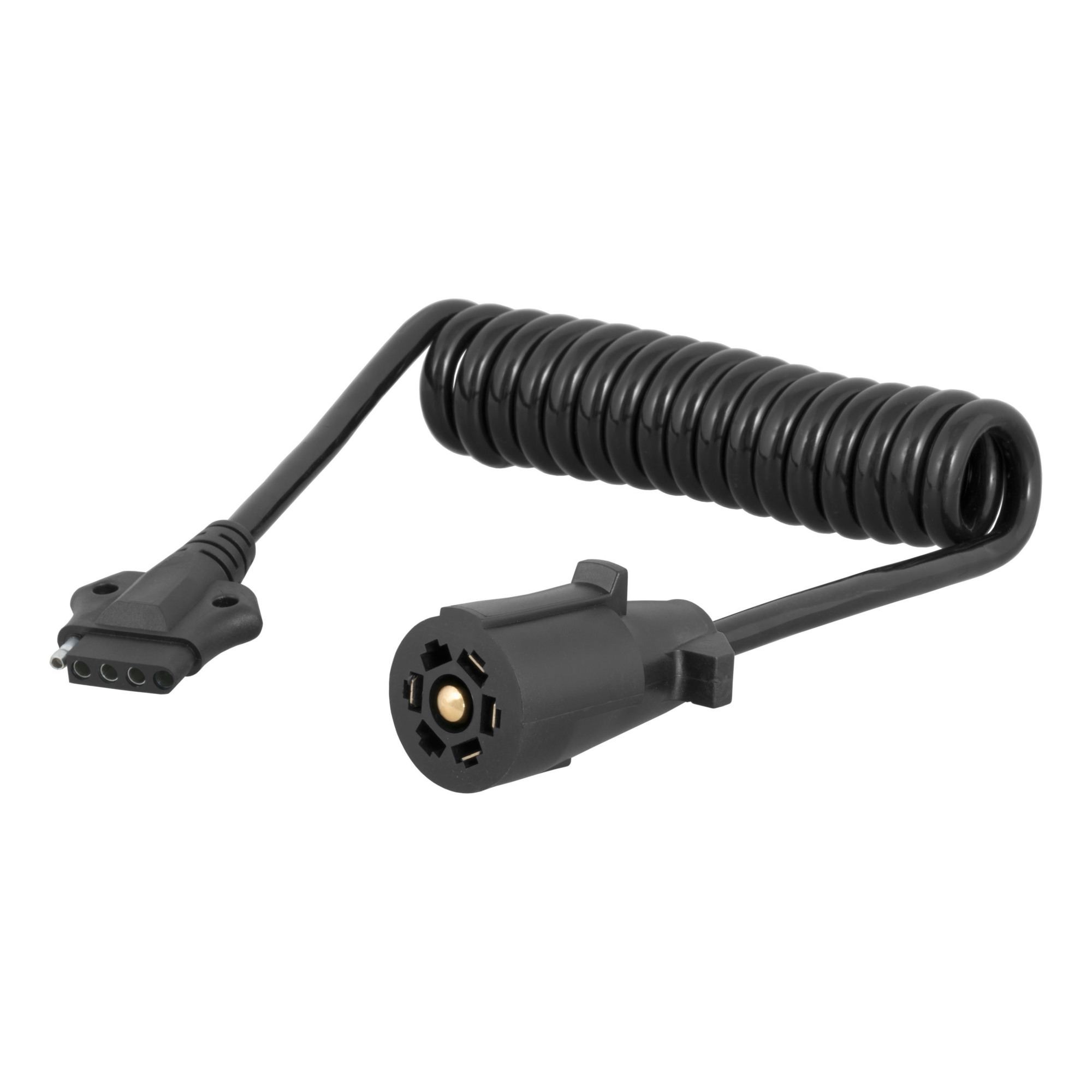 Curt Manufacturing 7-Way RV Blade to 5-Way Flat Trailer Wiring Adapter Extension Harness — 5ft., Model# 57281