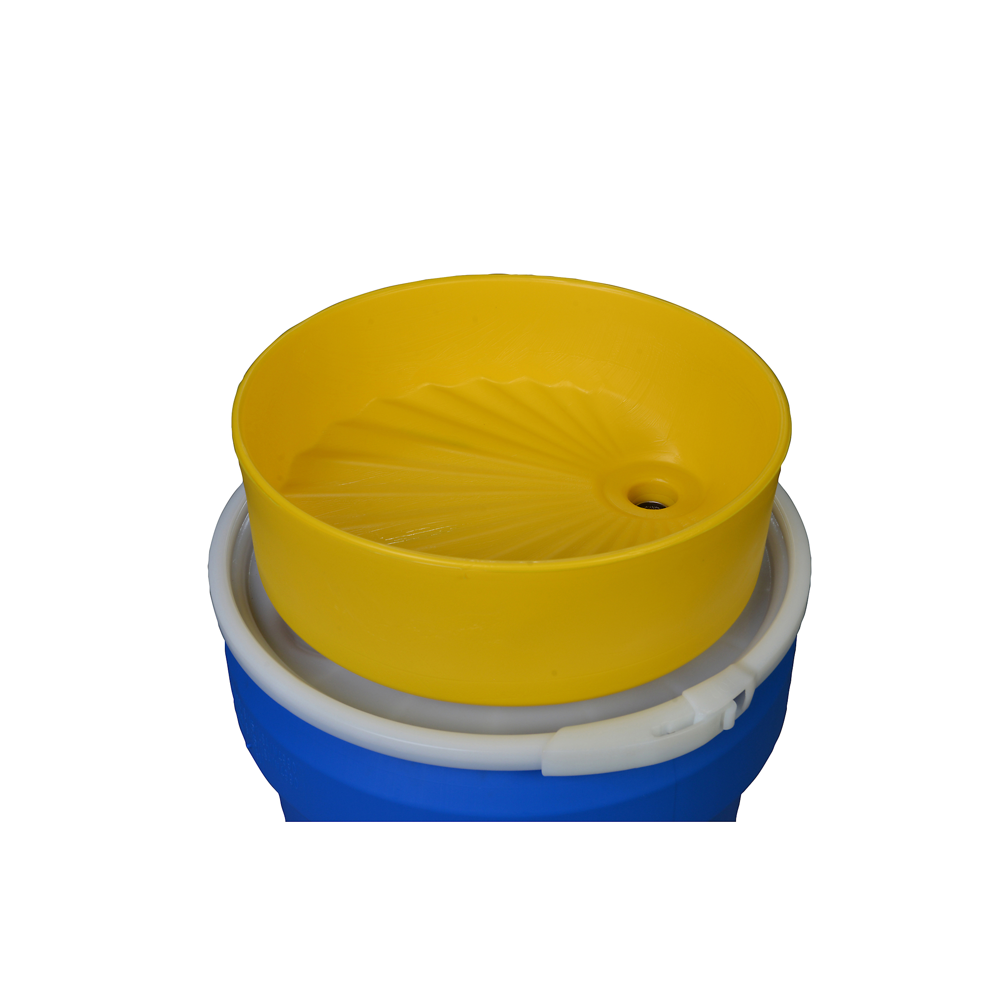 Eagle Drum Funnel with Screen — 18in. Dia., Fits 30- and 55-Gal. Drums, Yellow, Model# 1662