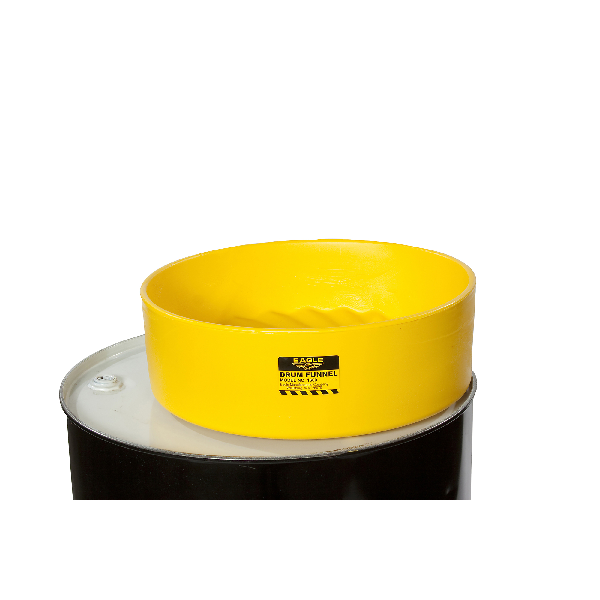 Eagle Drum Funnel — 18in. Diameter, Yellow, Fits 30 and 55 Gal. Drums, Model# 1660