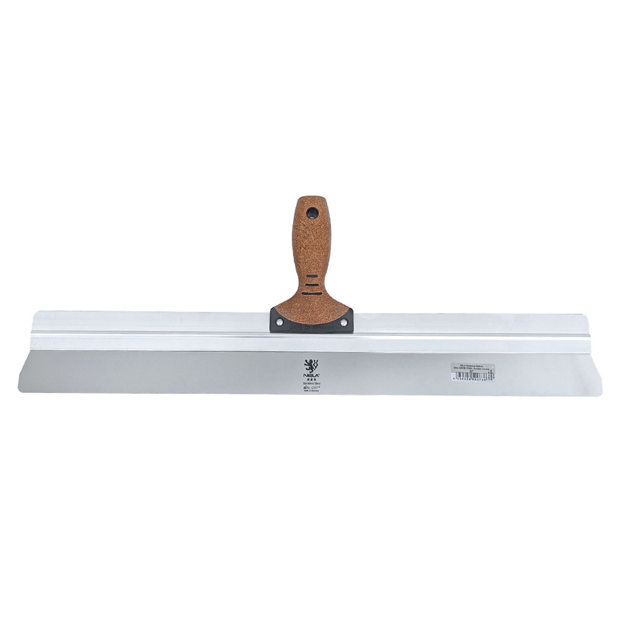 NELA Stainless Steel Spatula — 31.5in., Rounded Corners, Cork Handle, Model# NELTKRC315