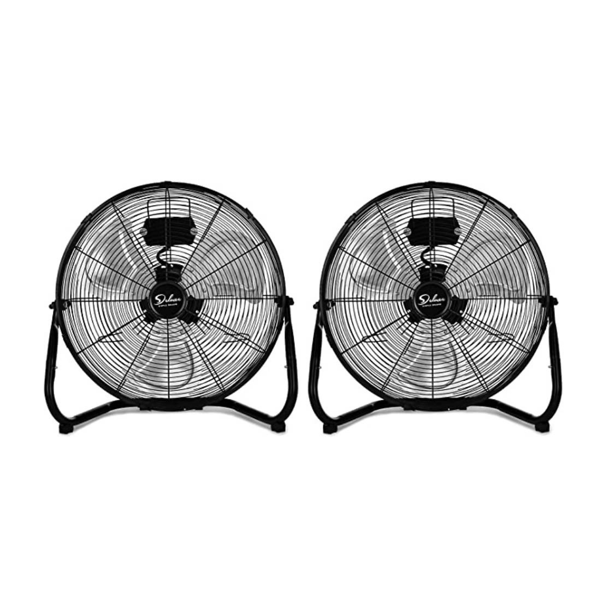 EdenDirect High-Speed Floor Fan — 20in., 3-Speed, 4650 CFM, Adjustable Tilt, All-Metal, 2 Pack, Model# NTE-FLOOR202