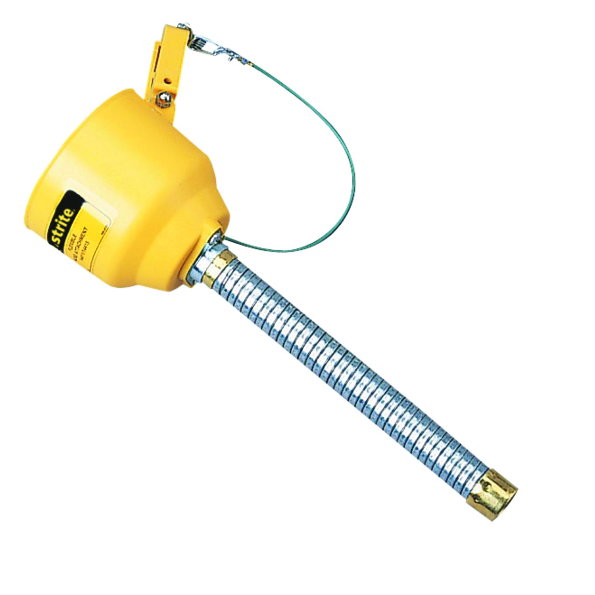 Justrite Funnel with Galvanized Hose — 1in. OD, Bolt-On, For Nonmetallic Type I Safety Cans, Model# 14411