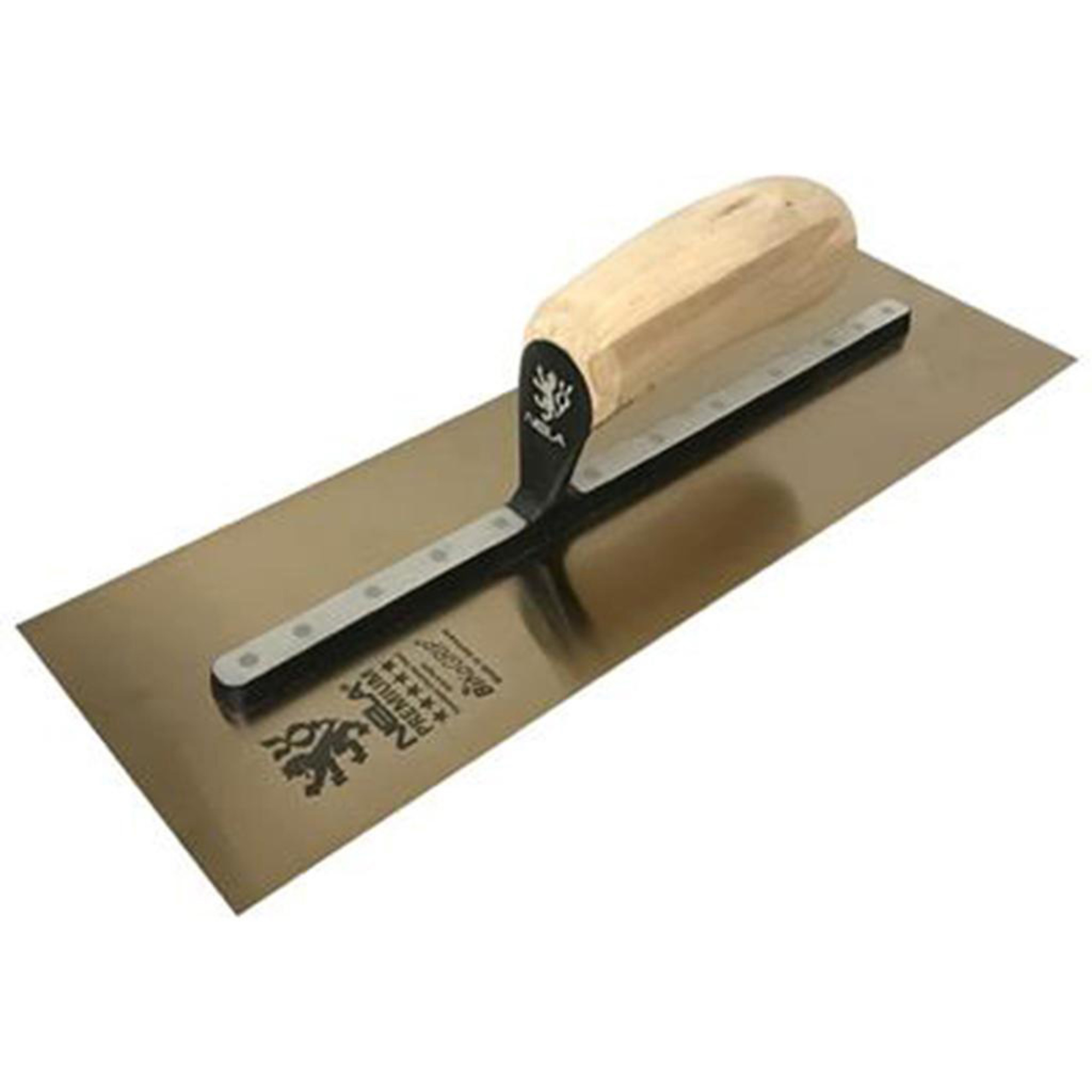 NELA Chrome Stainless Steel Finishing Trowel — 12in. x 4.75in., Wood Handle, Model# NELC101W