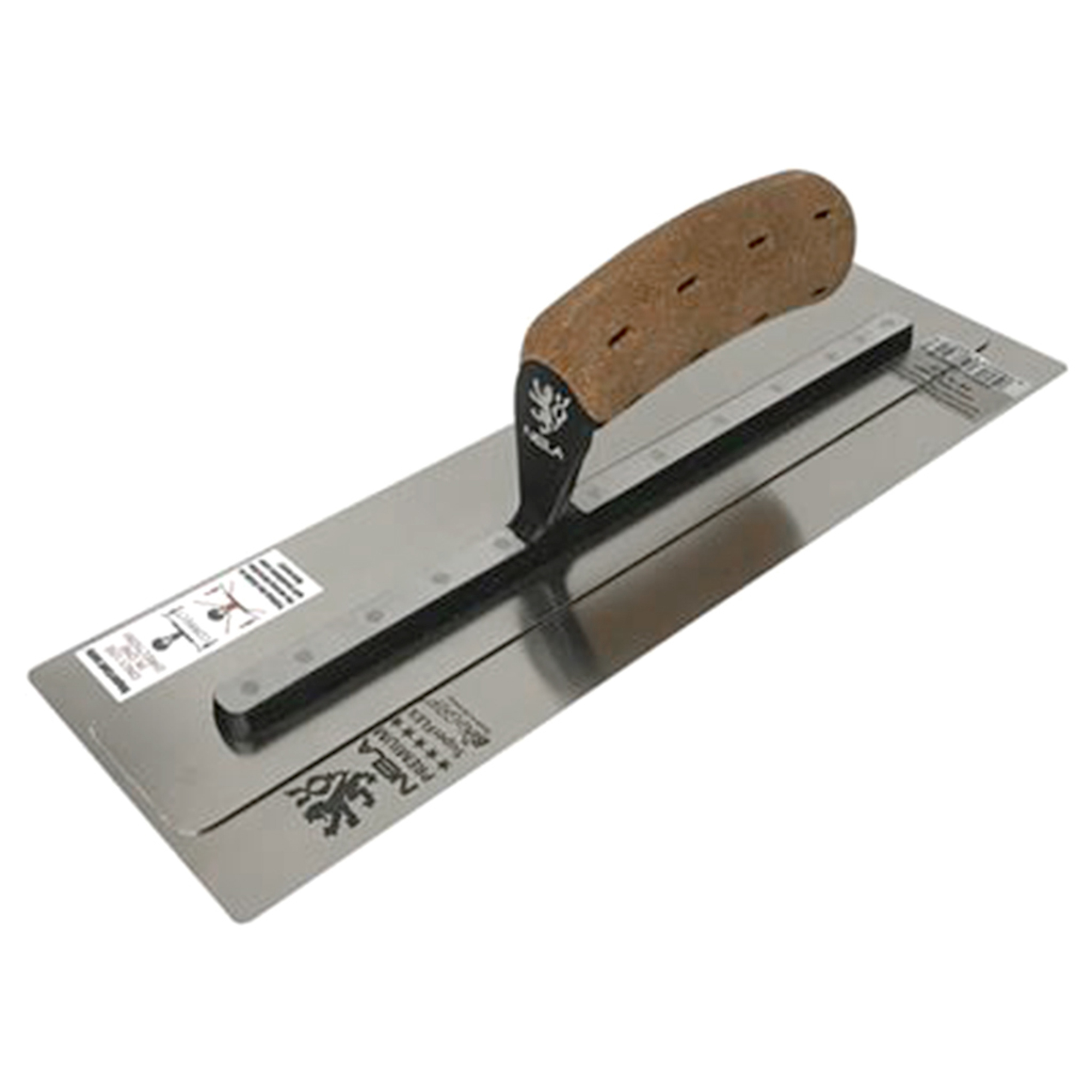 Nelaflex Stainless Steel Finishing Trowel — 11in. x 4.3in., Cork Handle, Model# NELC100SF