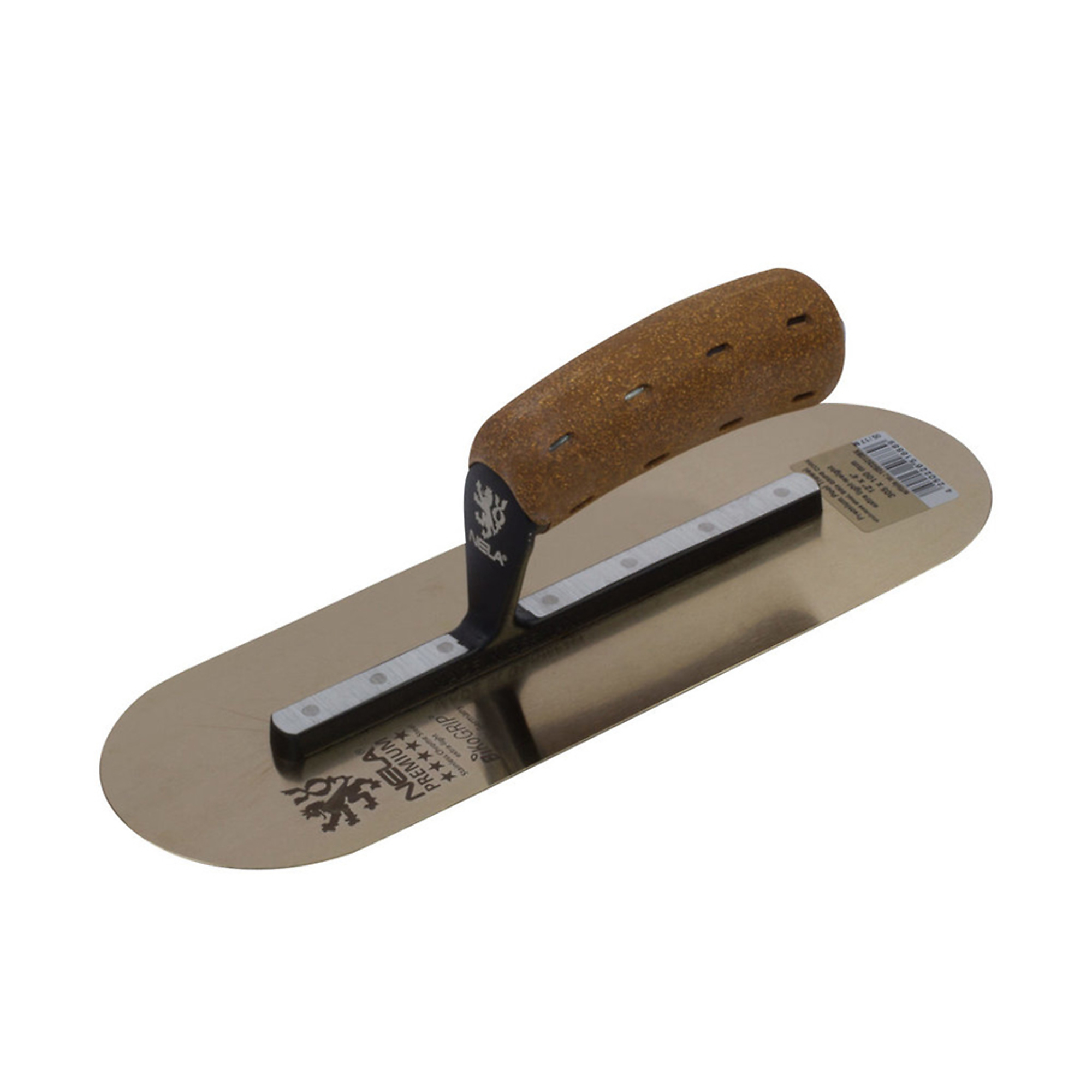 NELA Short Shank Stainless Steel Pool Trowel — 11in. x 4in., Cork Handle, Model# NELPT11