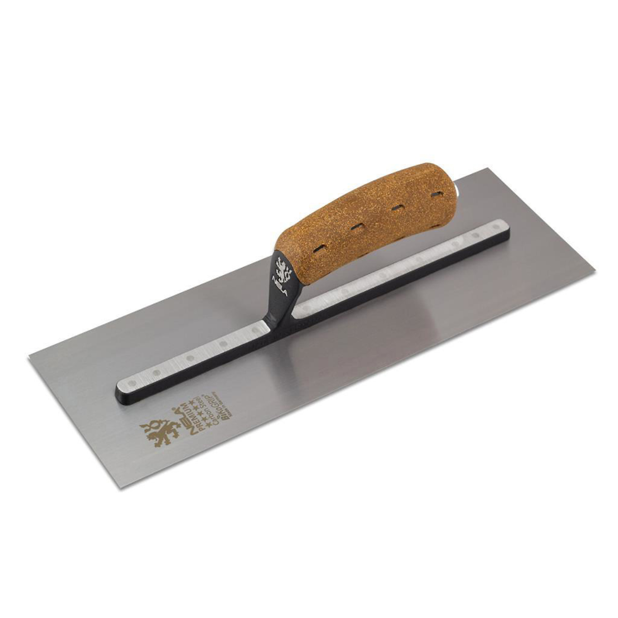 NELA Carbon Steel Smoothing Trowel — 14in. x 4.75in., Cork Handle, Model# NELCS14