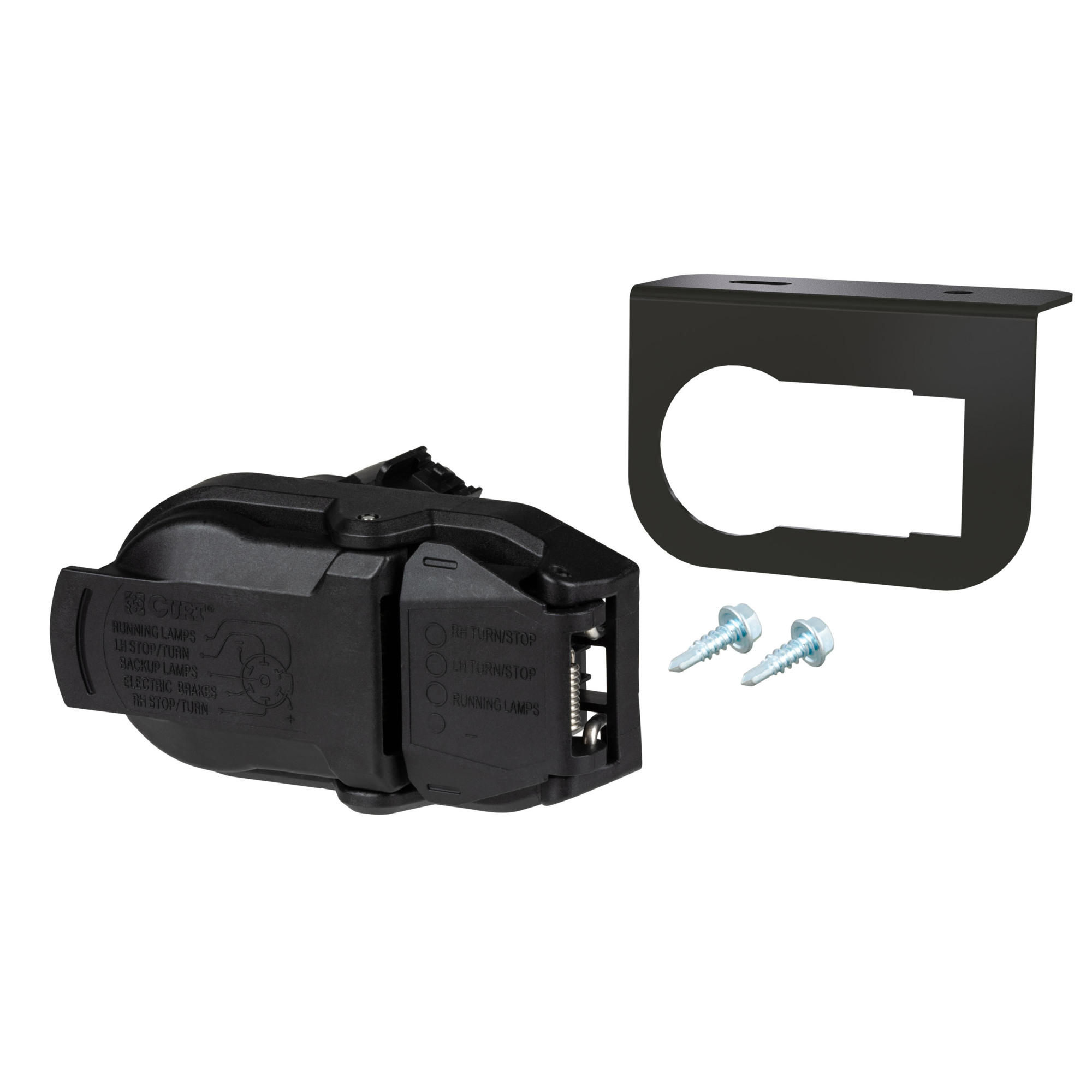 Curt Manufacturing OEM Replacement Dual-Output Vehicle-Side Connector — 7-Way & 4-Way, Mounting Bracket, Model# 57021