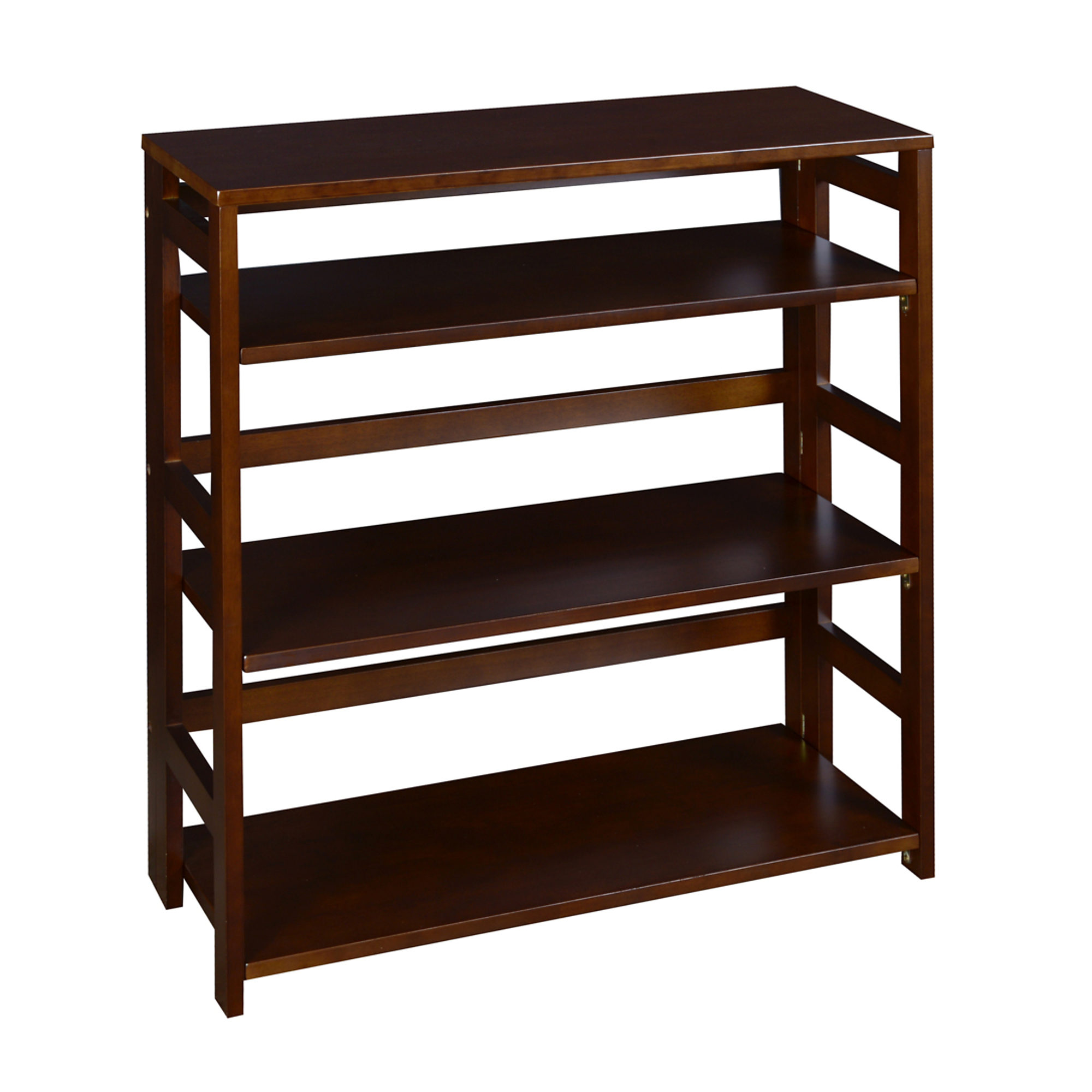 Regency Furniture Flip Flop Folding Bookcase — 34in. Height, 3 Shelves, Mocha Walnut, No Tools Assembly, Model# FF3430MW