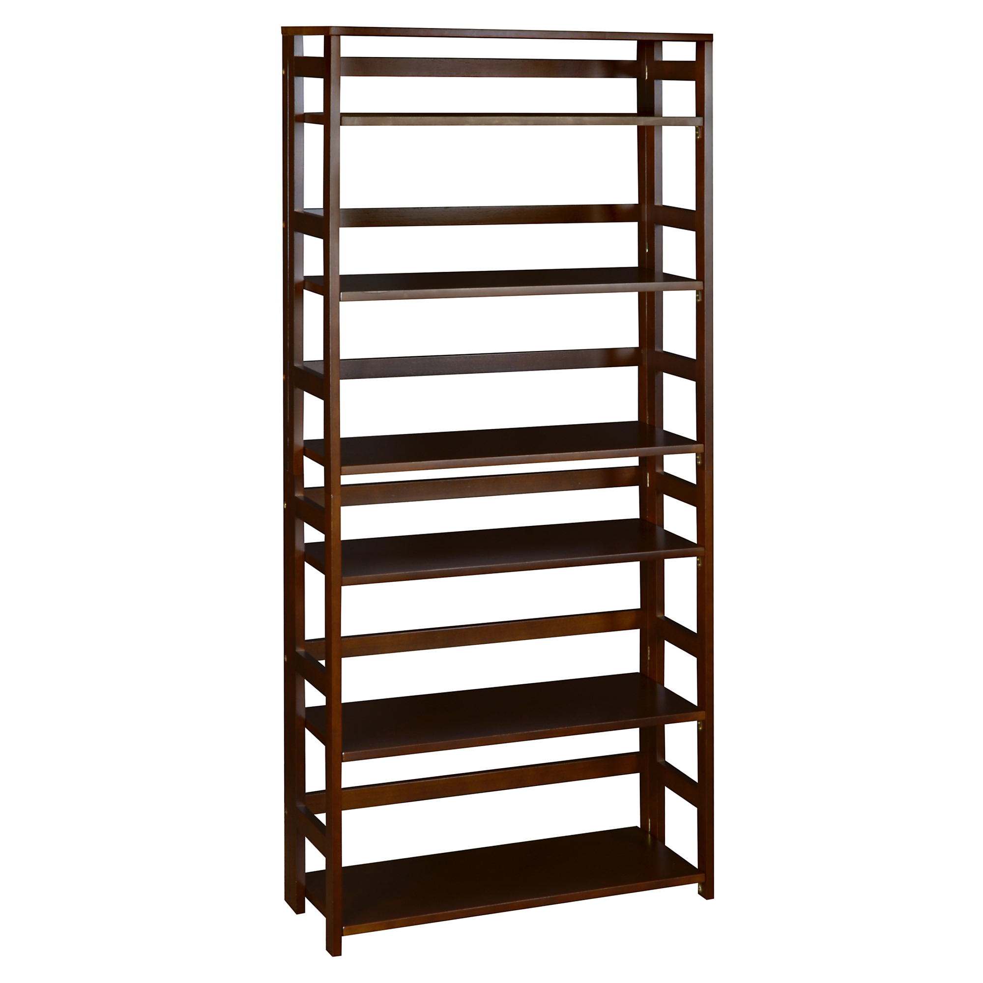 Regency Flip Flop Folding Bookcase — 67in. High, 6 Shelves, Hardwood Frame, Mocha Walnut, Model# FF6730MW
