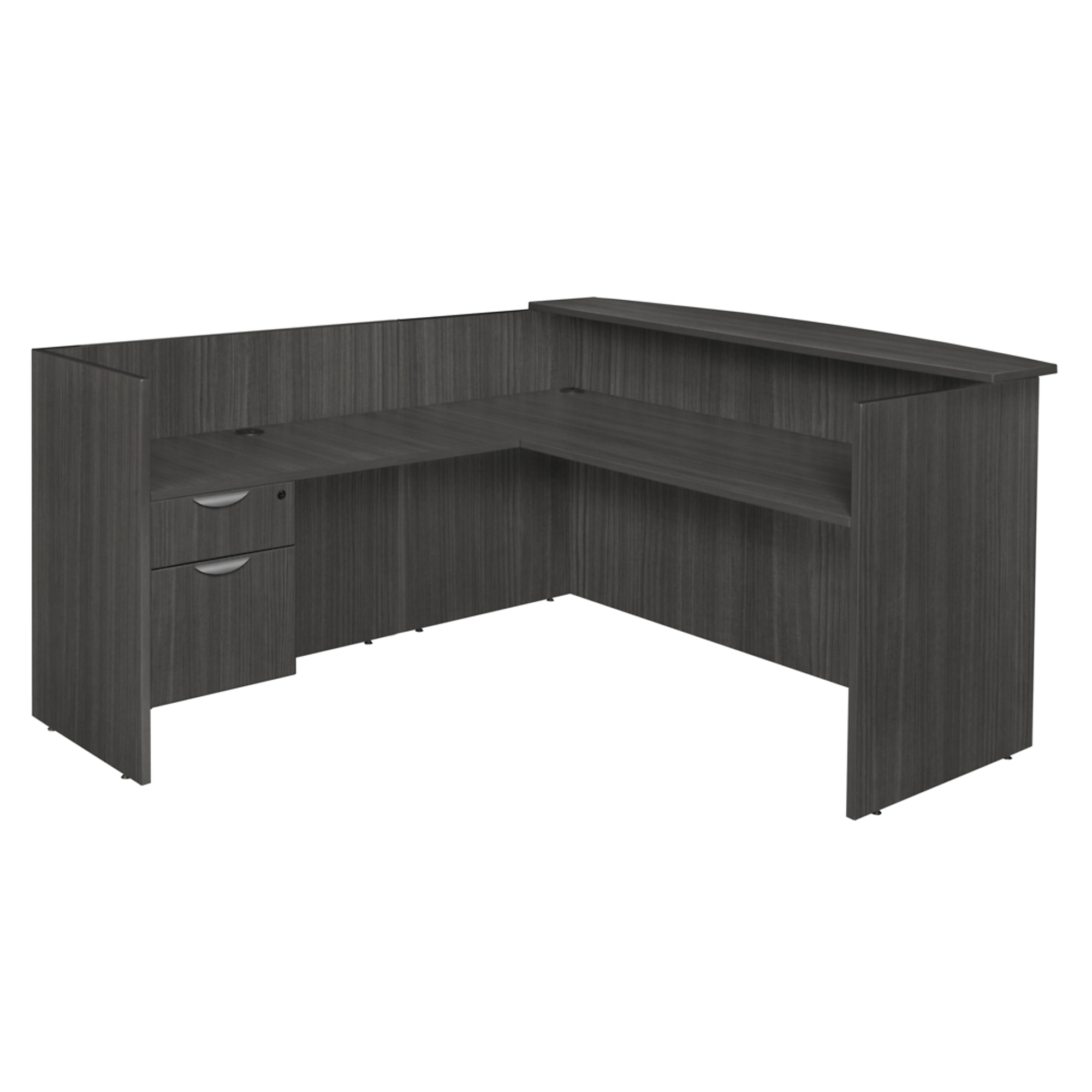 Regency Legacy Single Pedestal Reception Desk- Ash Grey | Northern Tool