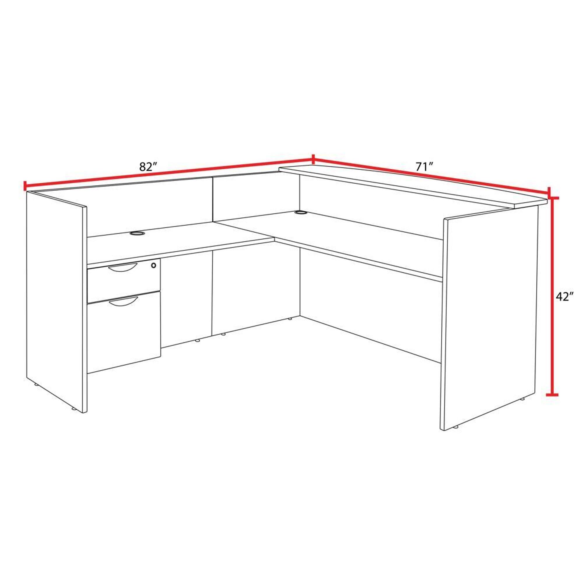 Regency Legacy Single Pedestal Reception Desk- Ash Grey | Northern Tool