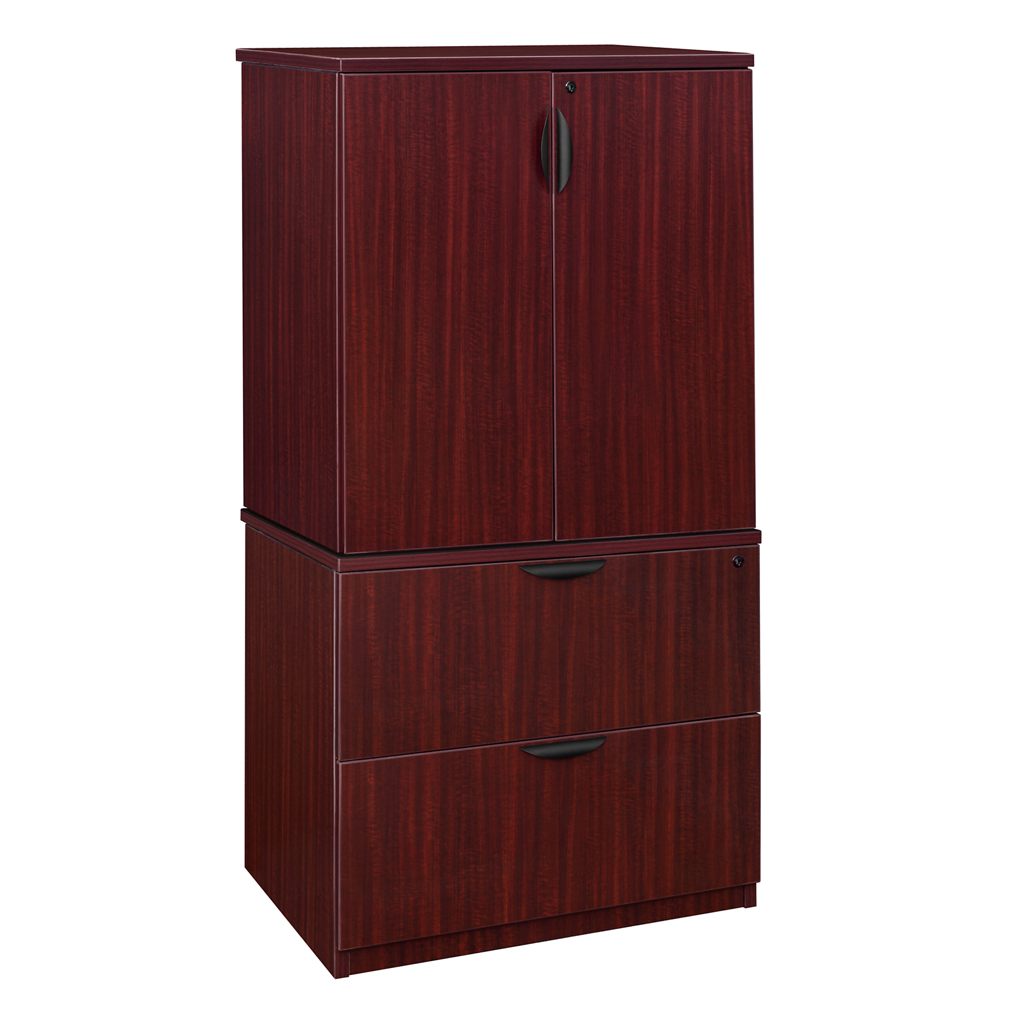Regency Furniture Legacy Lateral File with Stackable Storage Cabinet — Mahogany, Lockable, Model# LPLFSC3665MH