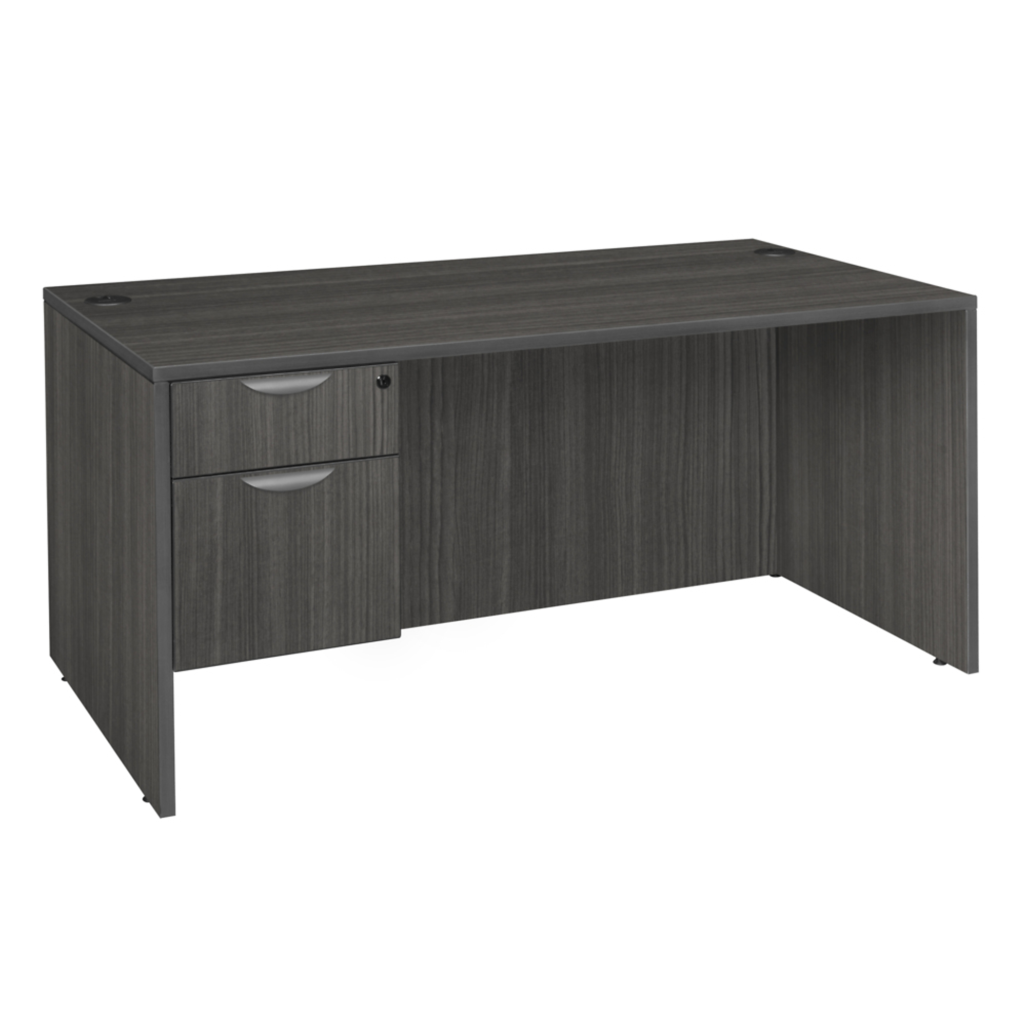 Regency Legacy Executive Desk with Single Pedestal Drawer Unit — 60in. x 30in., Ash Grey, Model# LSP6030AG