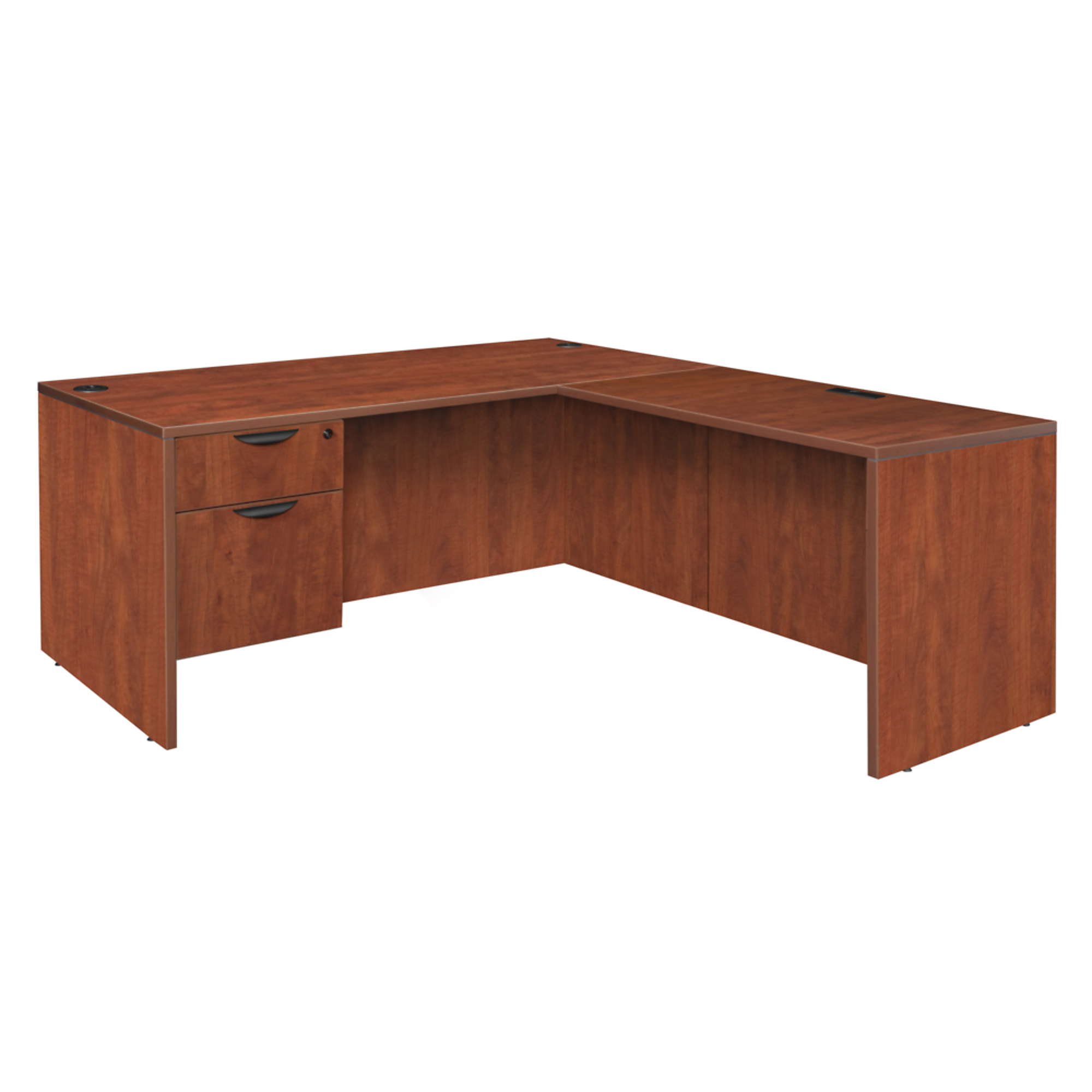 Regency Legacy L-Shaped Desk — 60in. x 77in., Single Pedestal Drawer, Cherry, Model# LLDSP603047CH