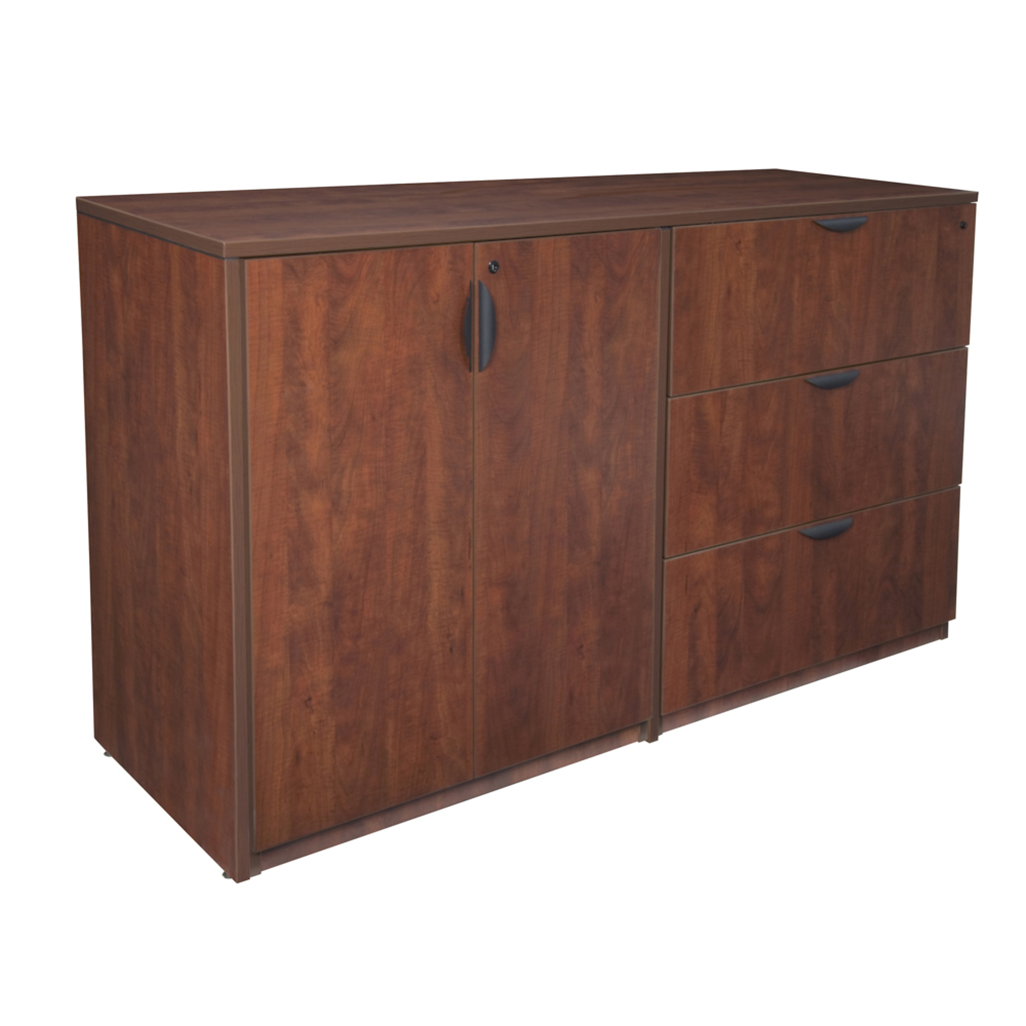 Regency Legacy Stand Up Side-to-Side Storage Cabinet and Lateral File — Cherry, Locking Drawers, Adjustable Shelves, Model# LSSCLF7223CH