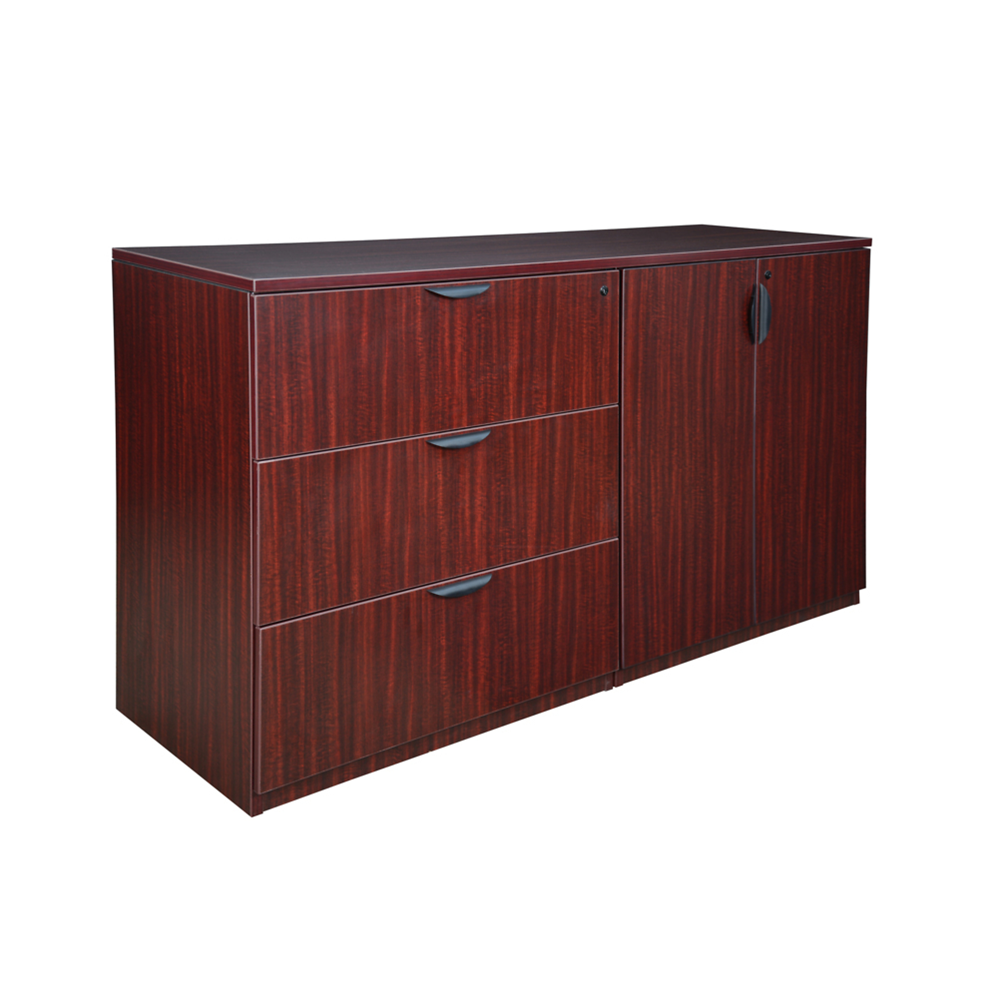 Regency Furniture Legacy Stand Up Side-to-Side Storage Cabinet/Lateral File — Mahogany, Locking Drawers, Adjustable Shelves, Model# LSSCLF7223MH
