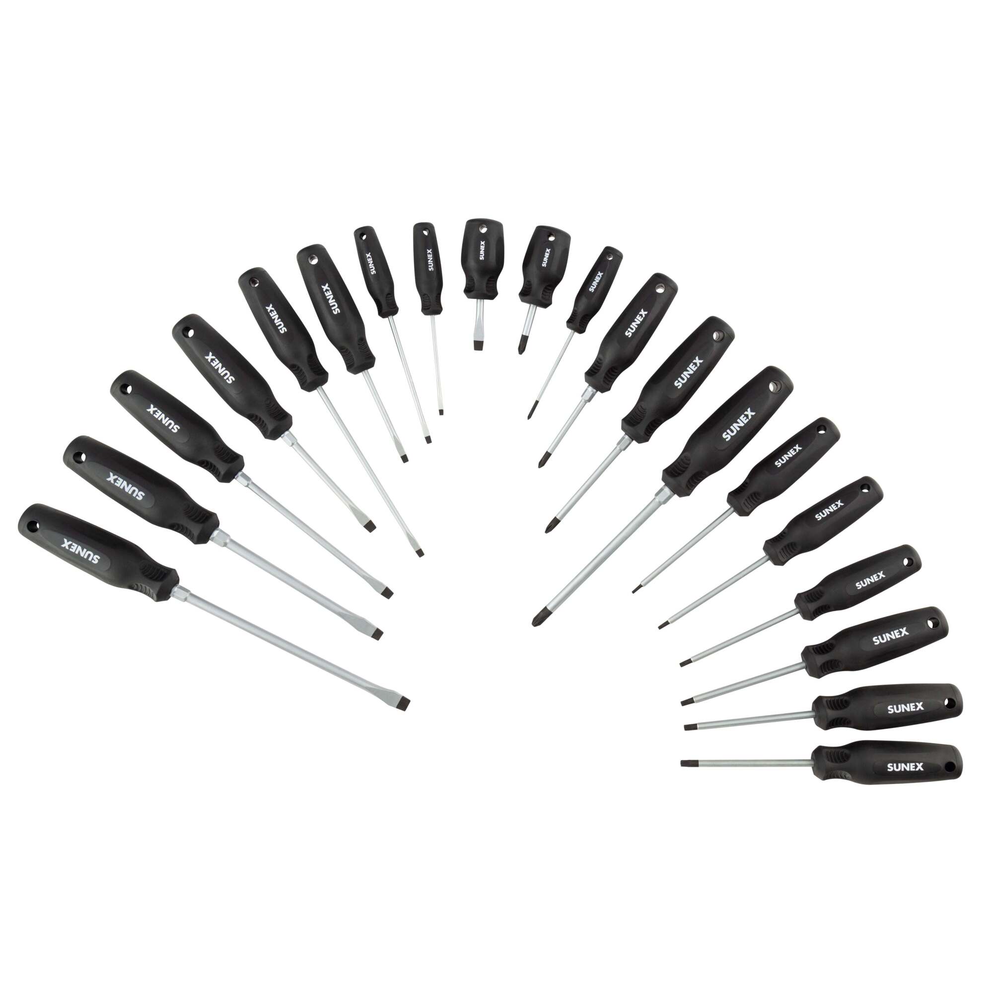 Sunex Tools Magnetic Screwdriver Set — 20-Piece, Phillips, Slotted, Torx, EVA Foam Tray, Model# SXCSDS20